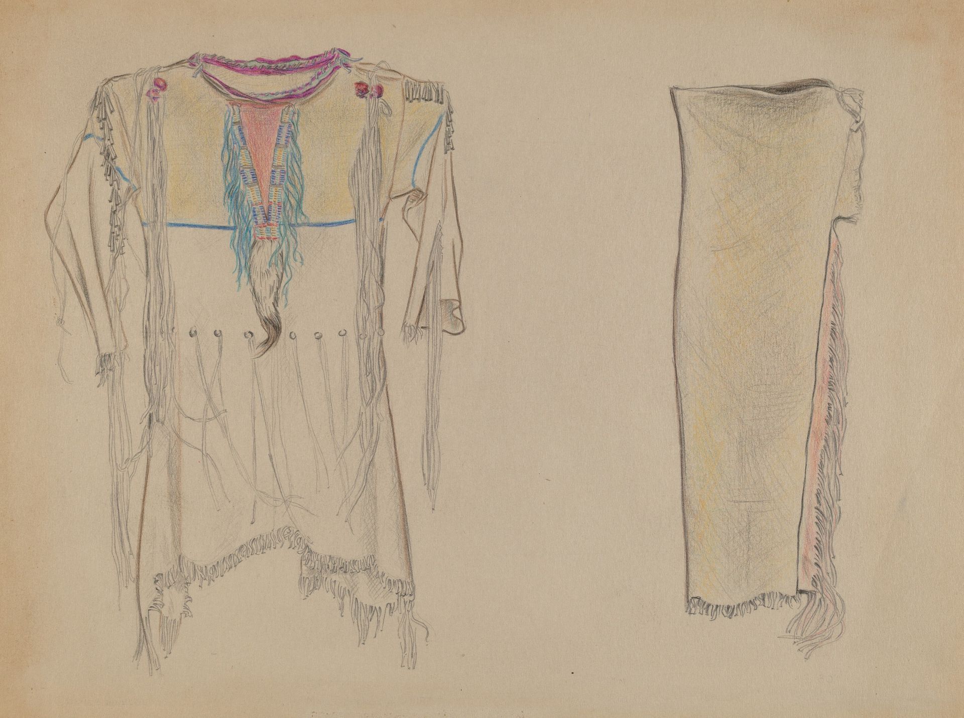 Buckskin Shirt and Leggings by Anonymous