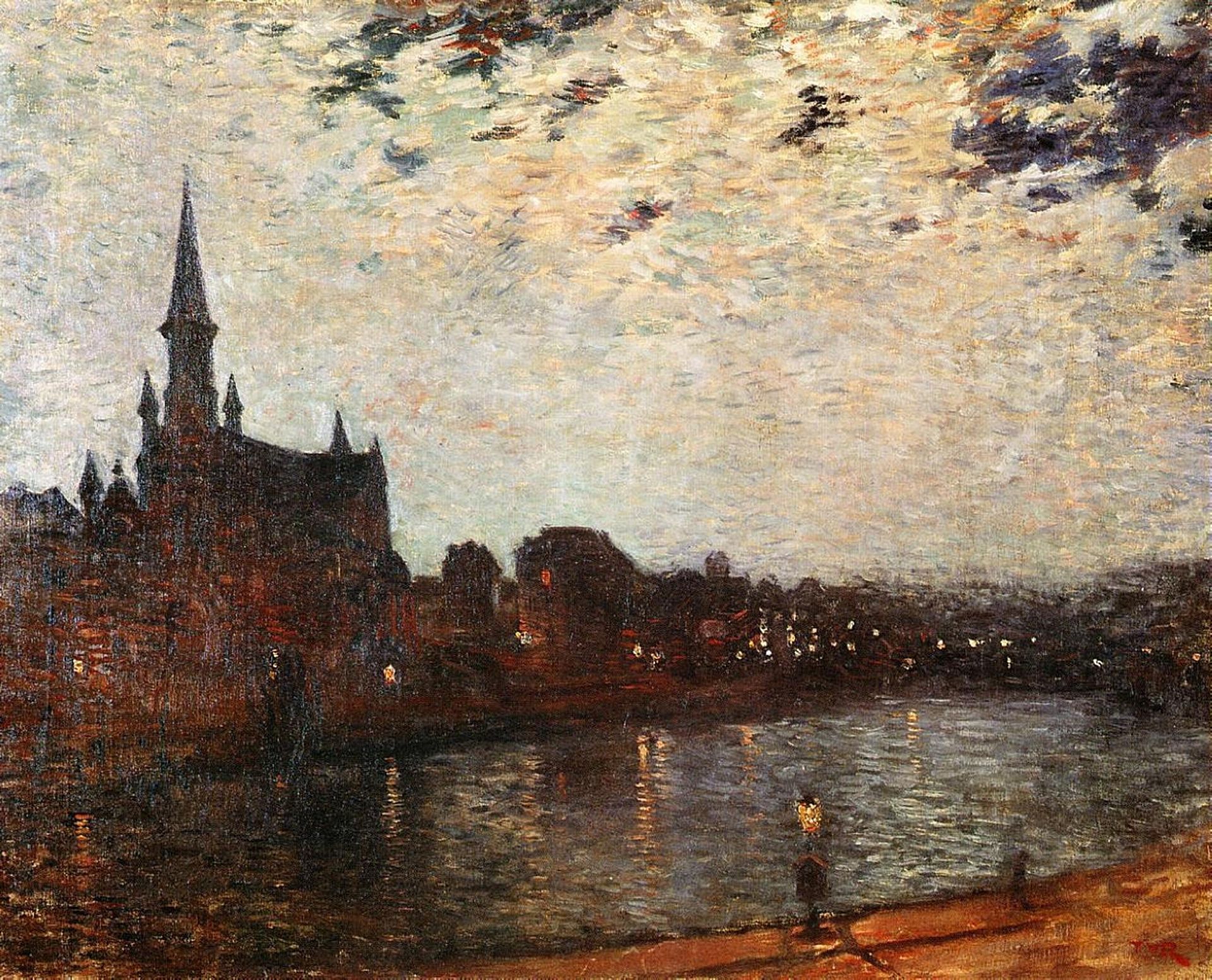 Holy Cross Church at Ixelles at Night by Theo van Rysselberghe