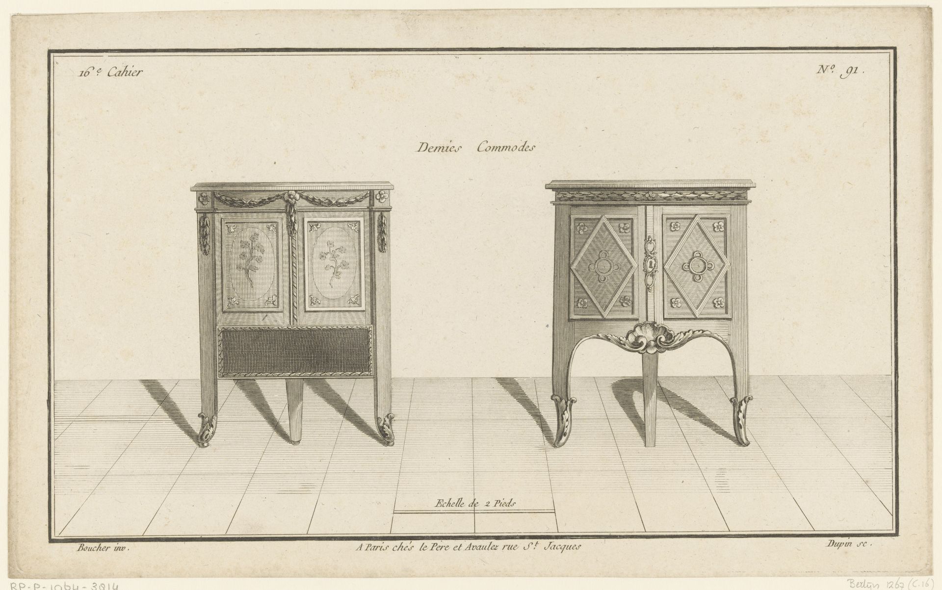 Twee commodes by Nicolas Dupin