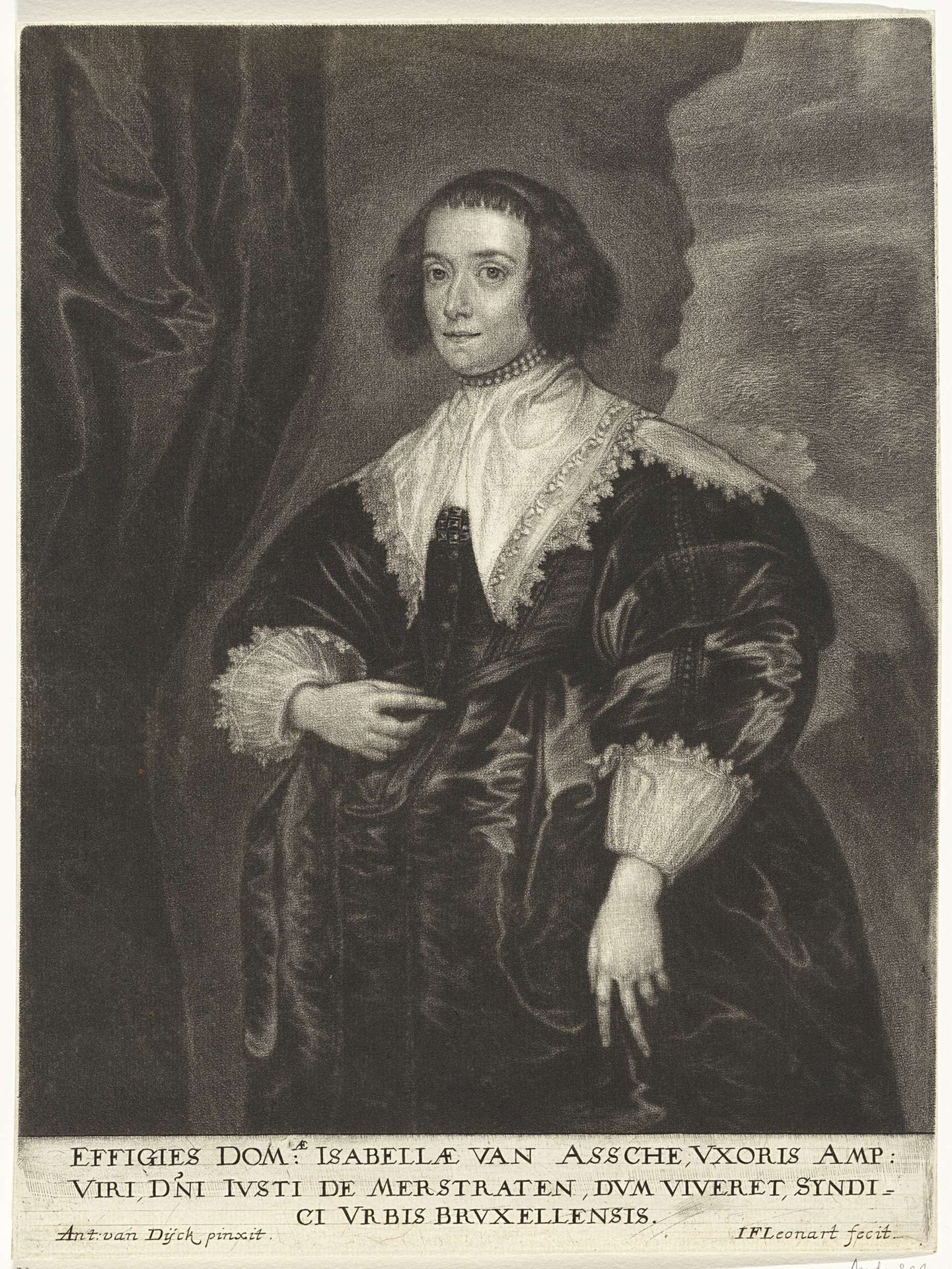 Portret van Isabella van Asche by Johann Friedrich Leonard
