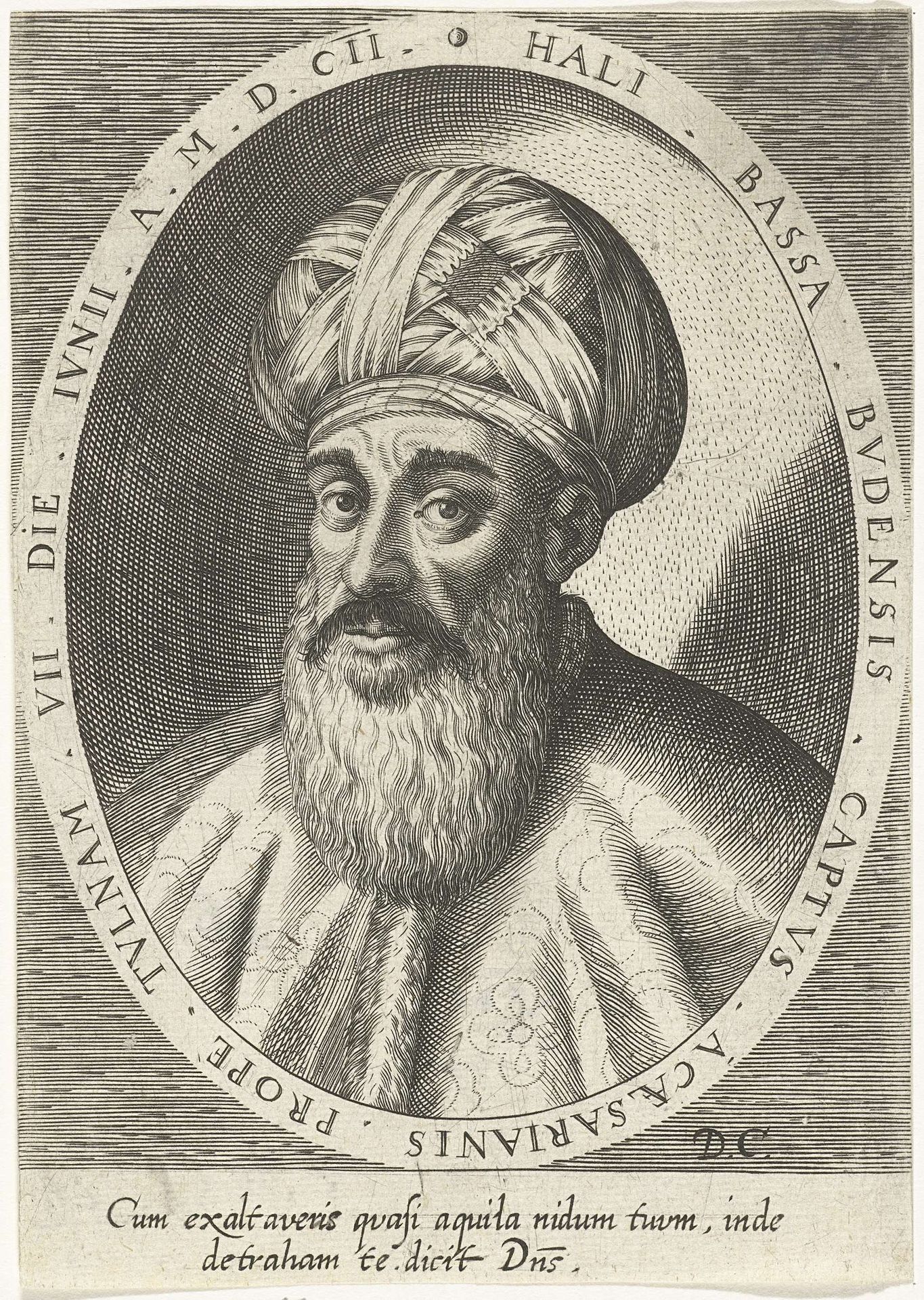Portret van de Turkse generaal Ali-Bassa by Dominicus Custos