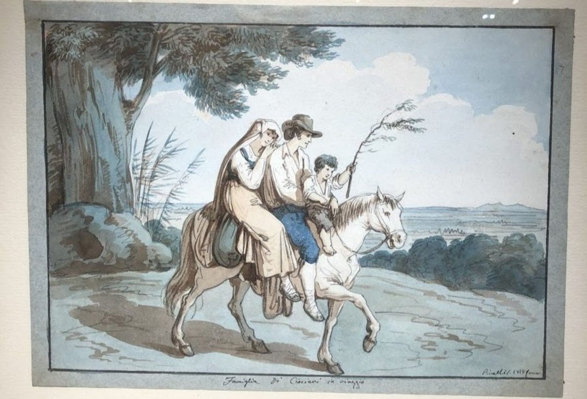 Family of Ciociari on the road by Bartolomeo Pinelli