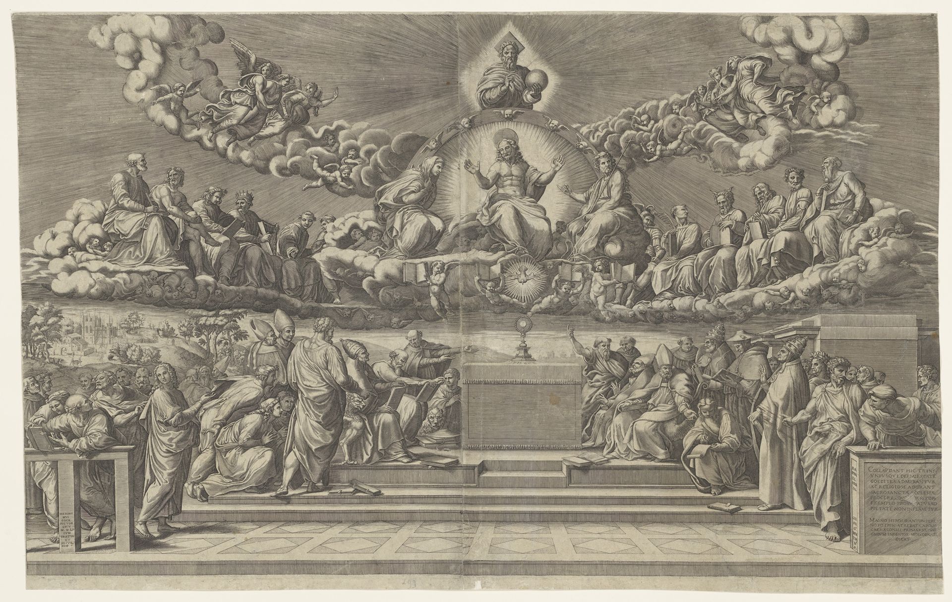 Dispuut over het Heilige Sacrament by Giorgio Ghisi