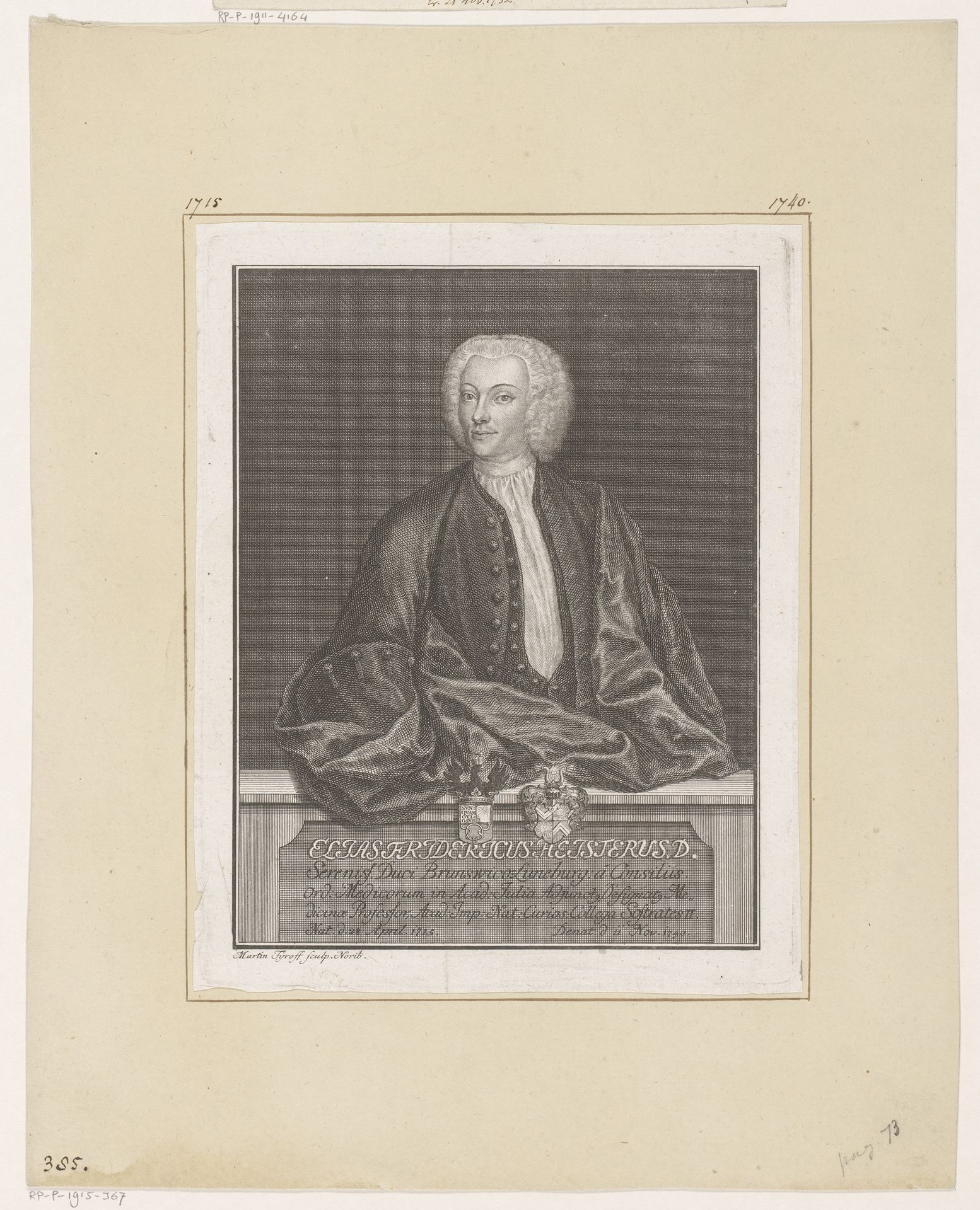 Portret van Elias Friedrich Heister by Martin Tyroff