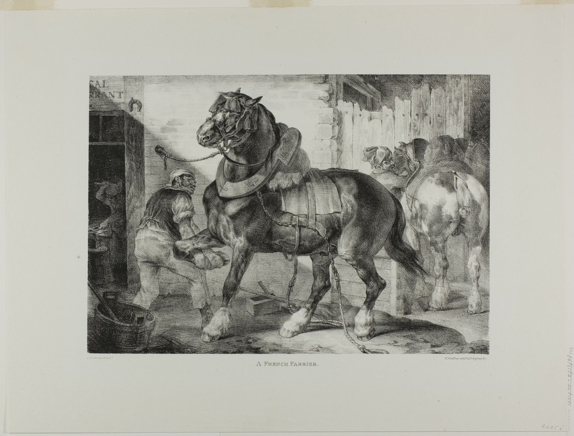 A French Farrier, plate 12 from Various Subjects Drawn from Life on Stone by Théodore Géricault