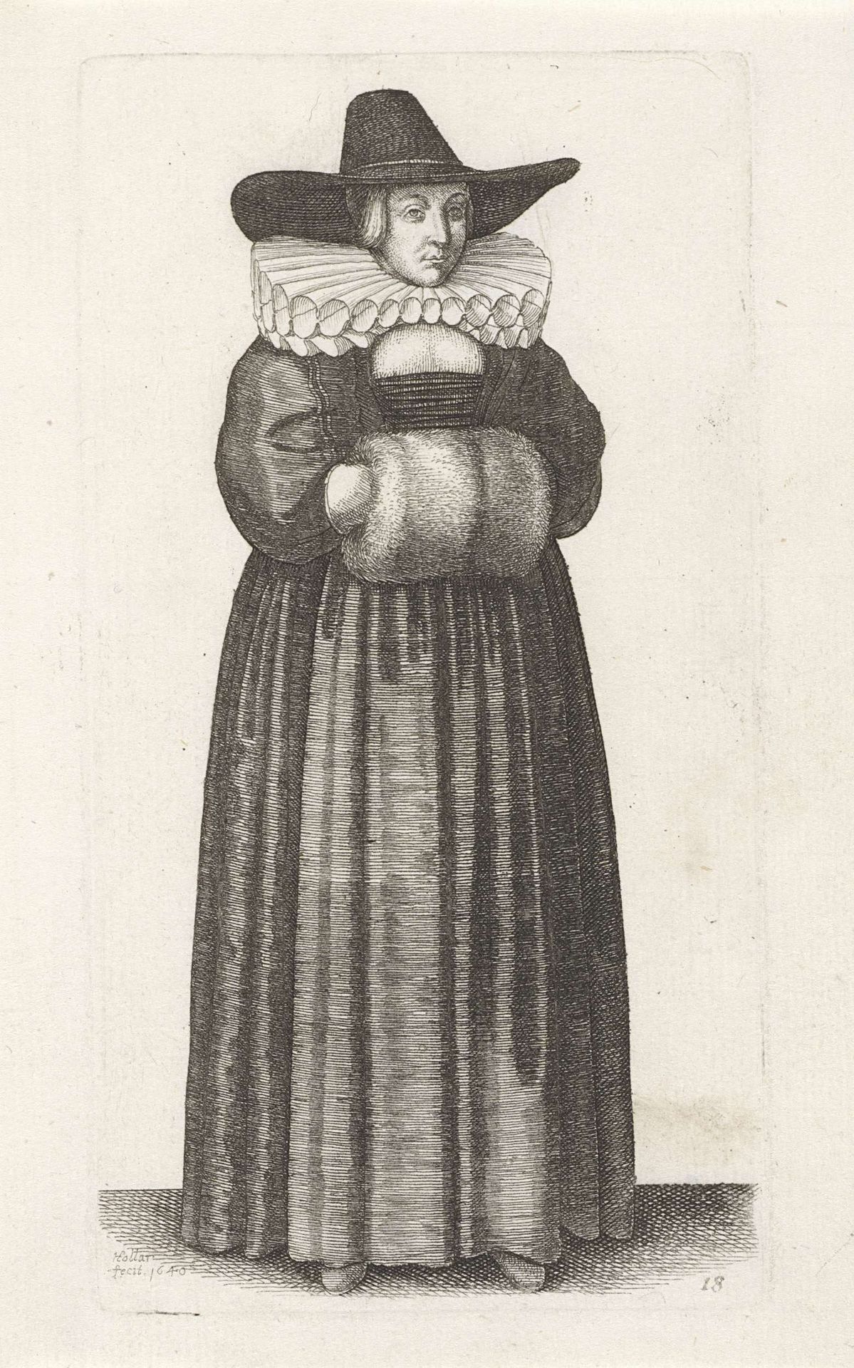 Ornatus Muliebris Anglicanus (The Clothing of English Women) by Wenceslaus Hollar