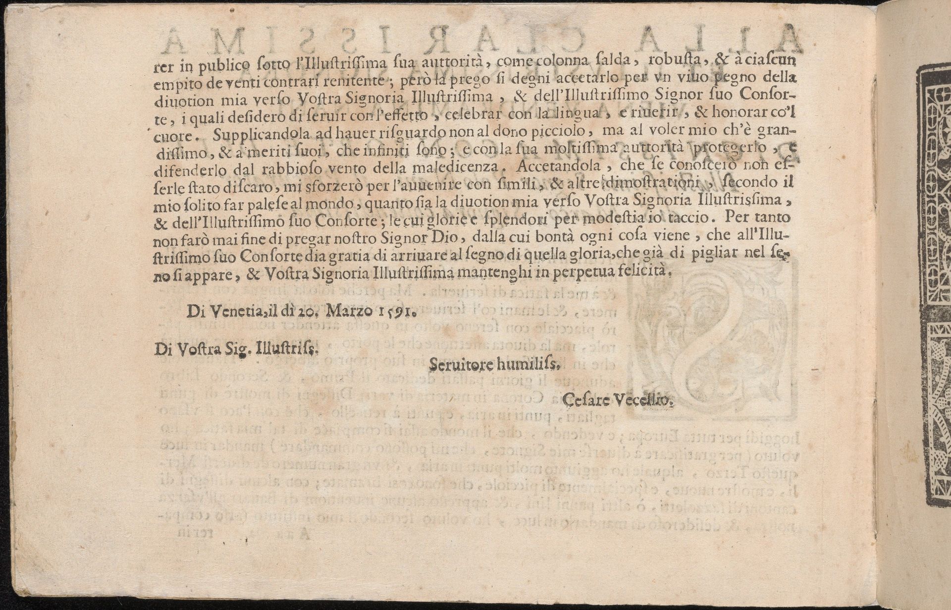 Corona delle Nobile et Virtuose Donne, Libro Terzo, page 2 (verso) by Cesare Vecellio
