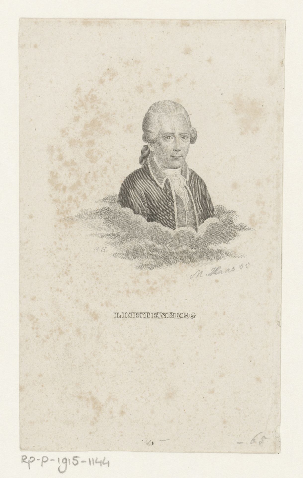 Portret van Georg Christoph Lichtenberg by Meno Haas