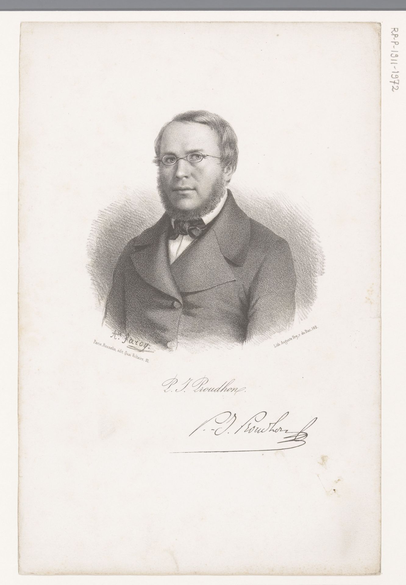 Portret van Pierre-Joseph Proudhon by Alphonse Farcy
