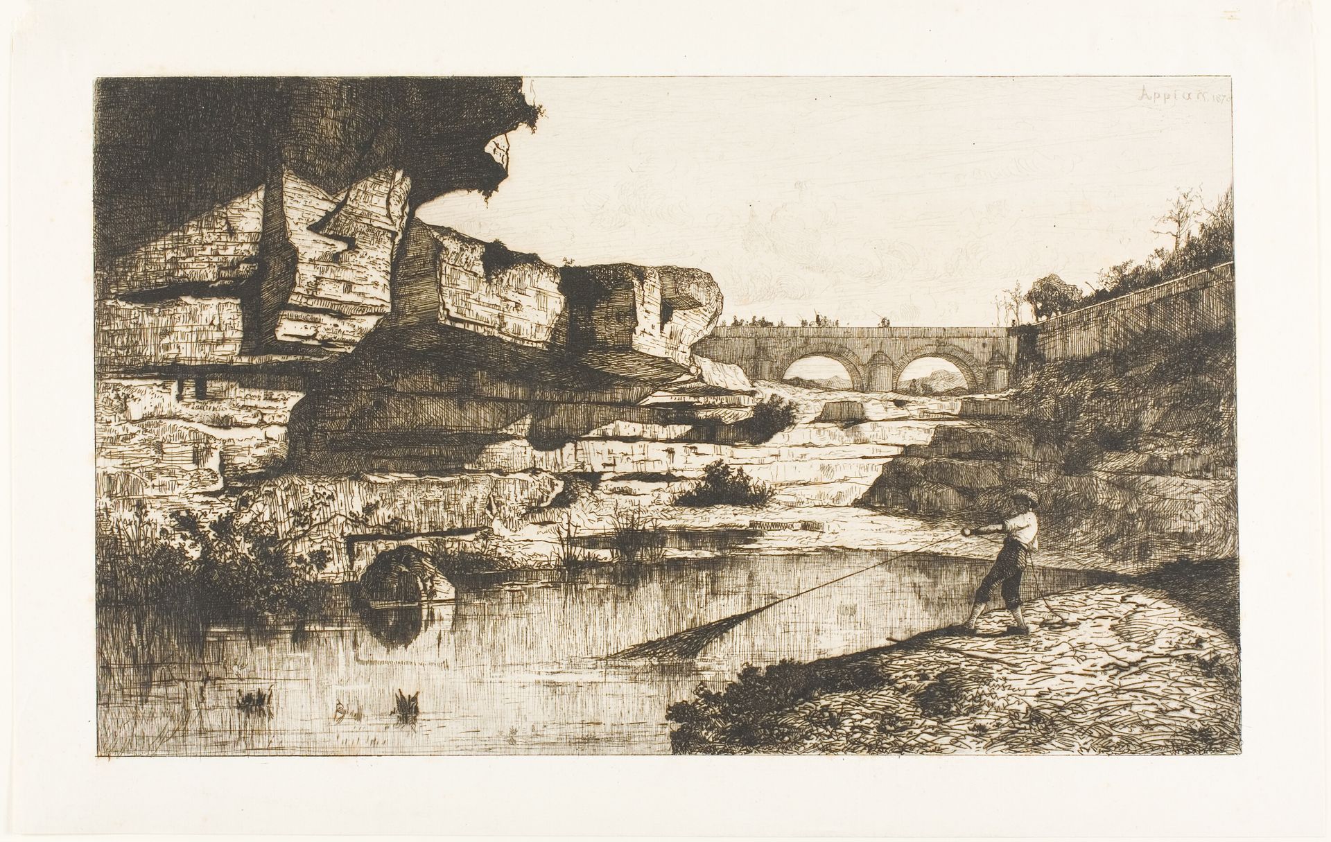 Bridge at Hautville by Adolphe Appian