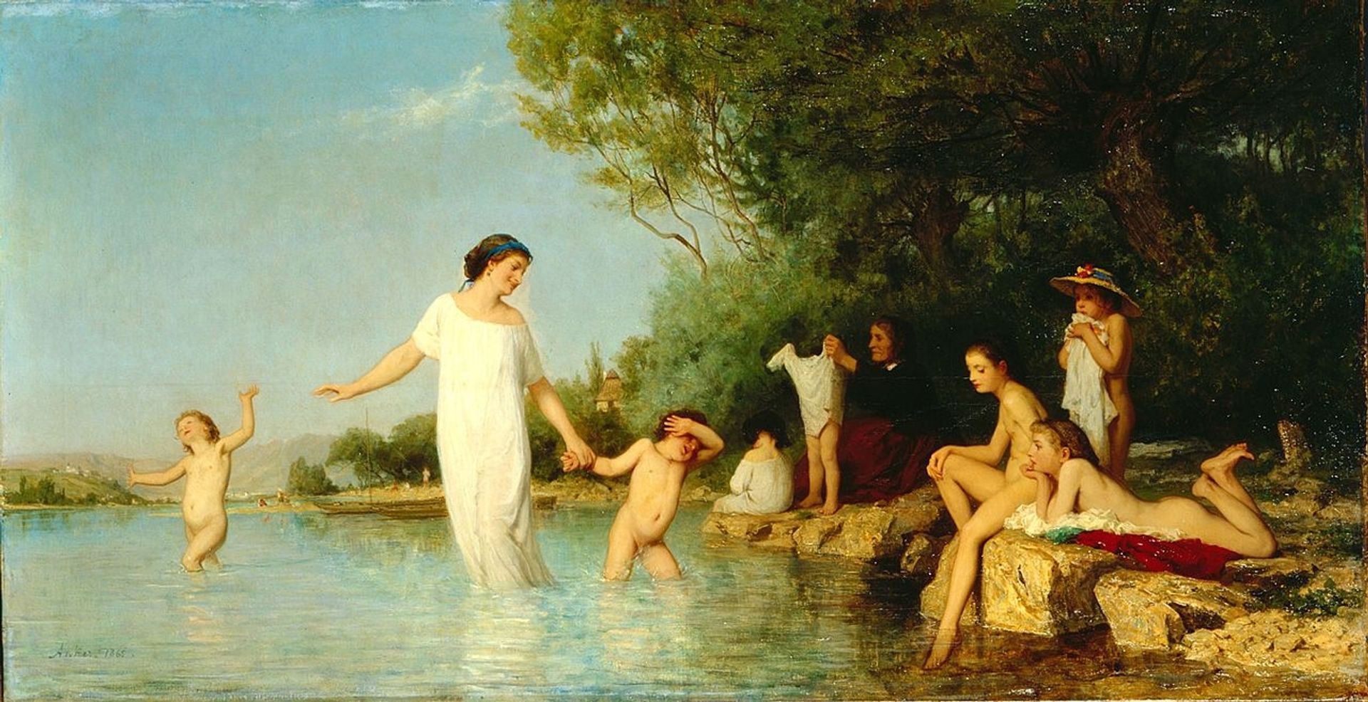 Bathers by Albrecht Anker