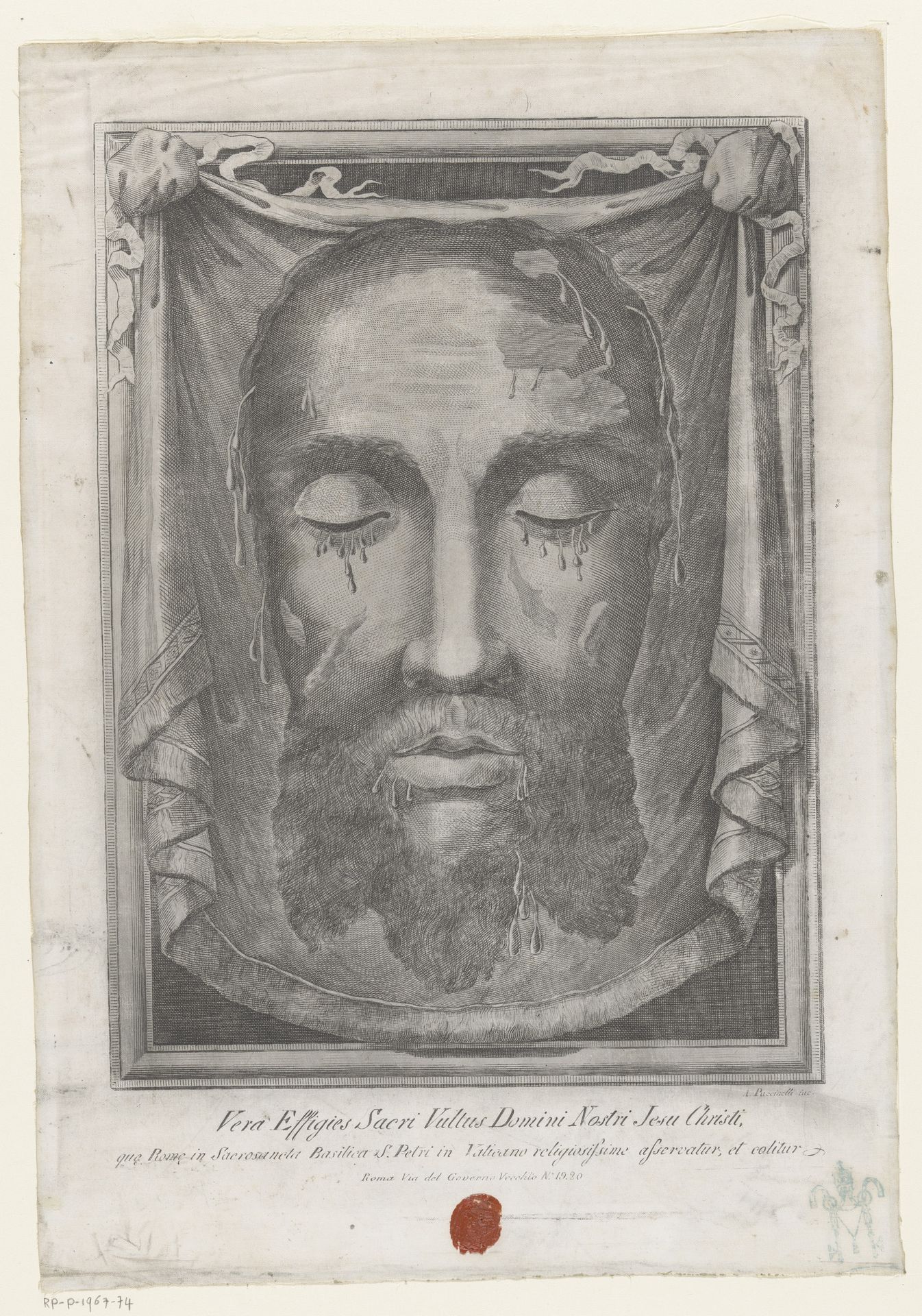 Zweetdoek van de heilige Veronica by Antonio Puccinelli