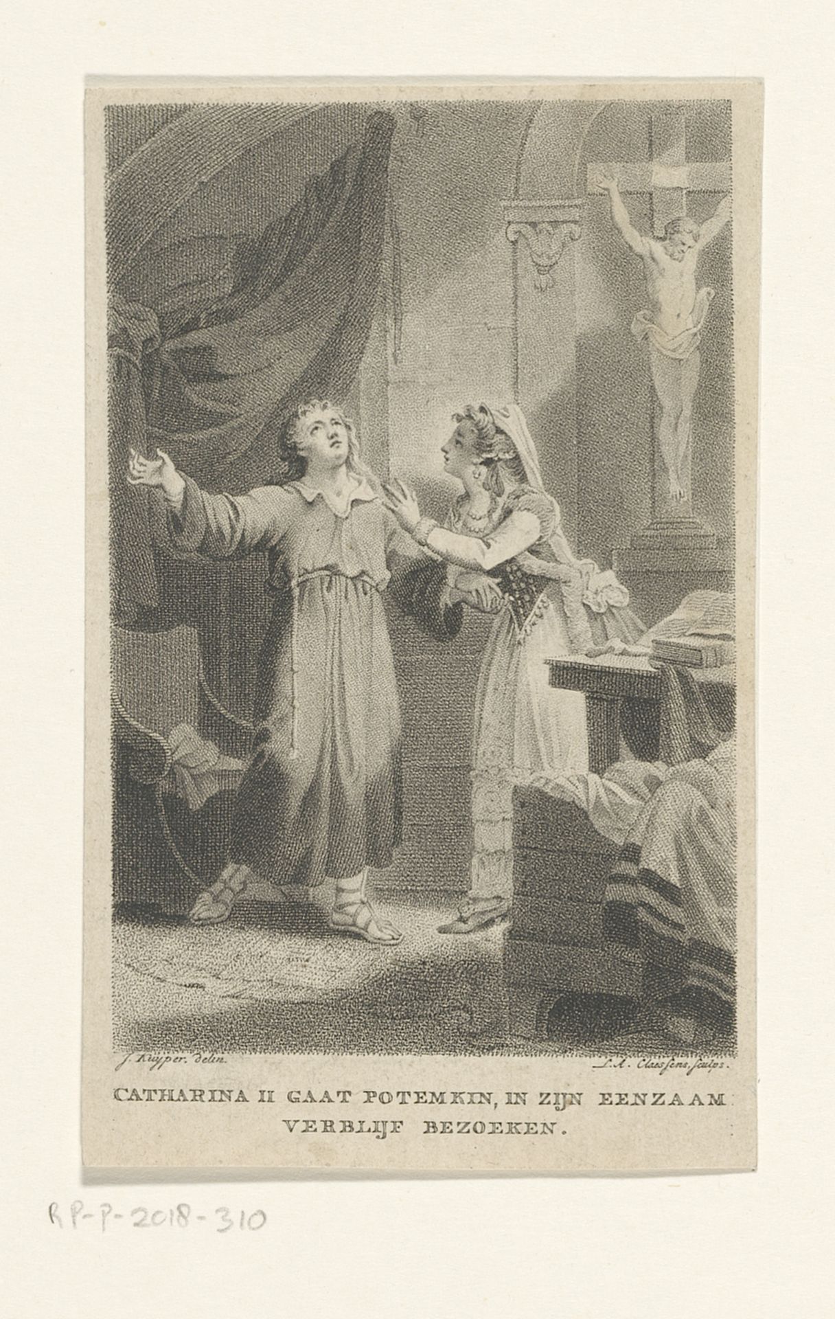 Catharina de Grote bezoekt Potemkin, ca. 1790 by Lambertus Antonius Claessens