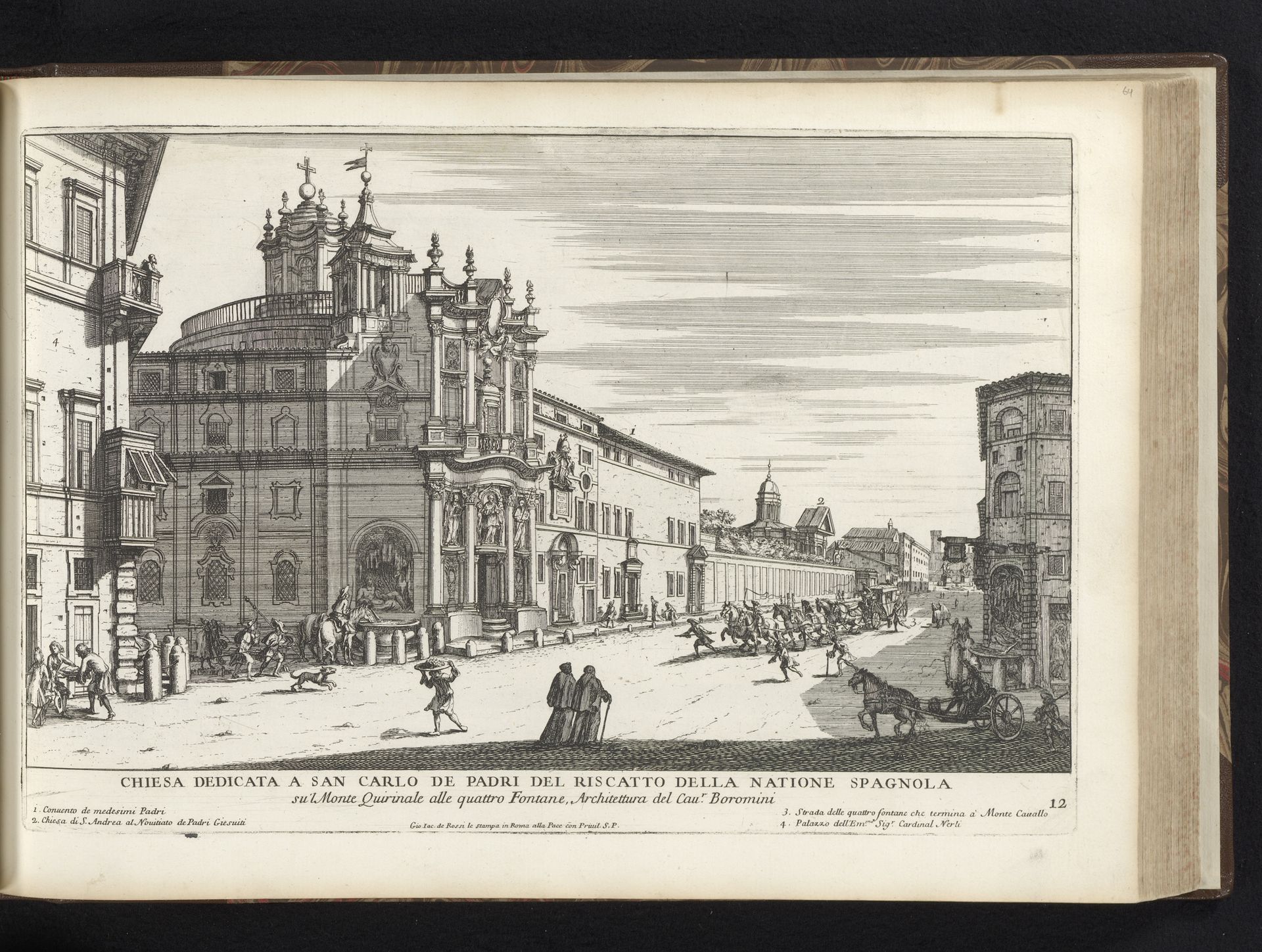 San Carlo alle Quattro Fontane te Rome by Giovanni Battista Falda
