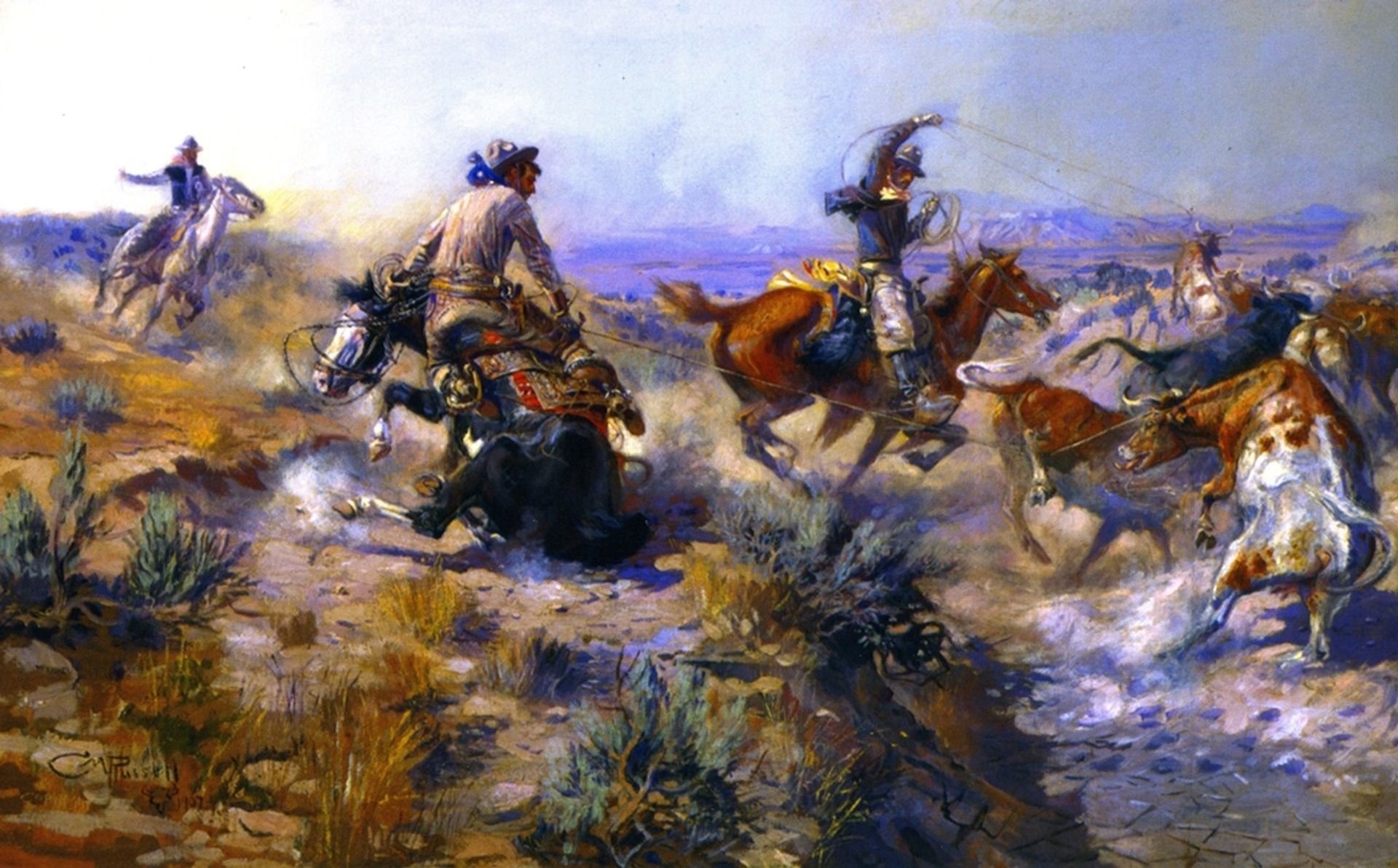 Jerked Down by Charles M. Russell