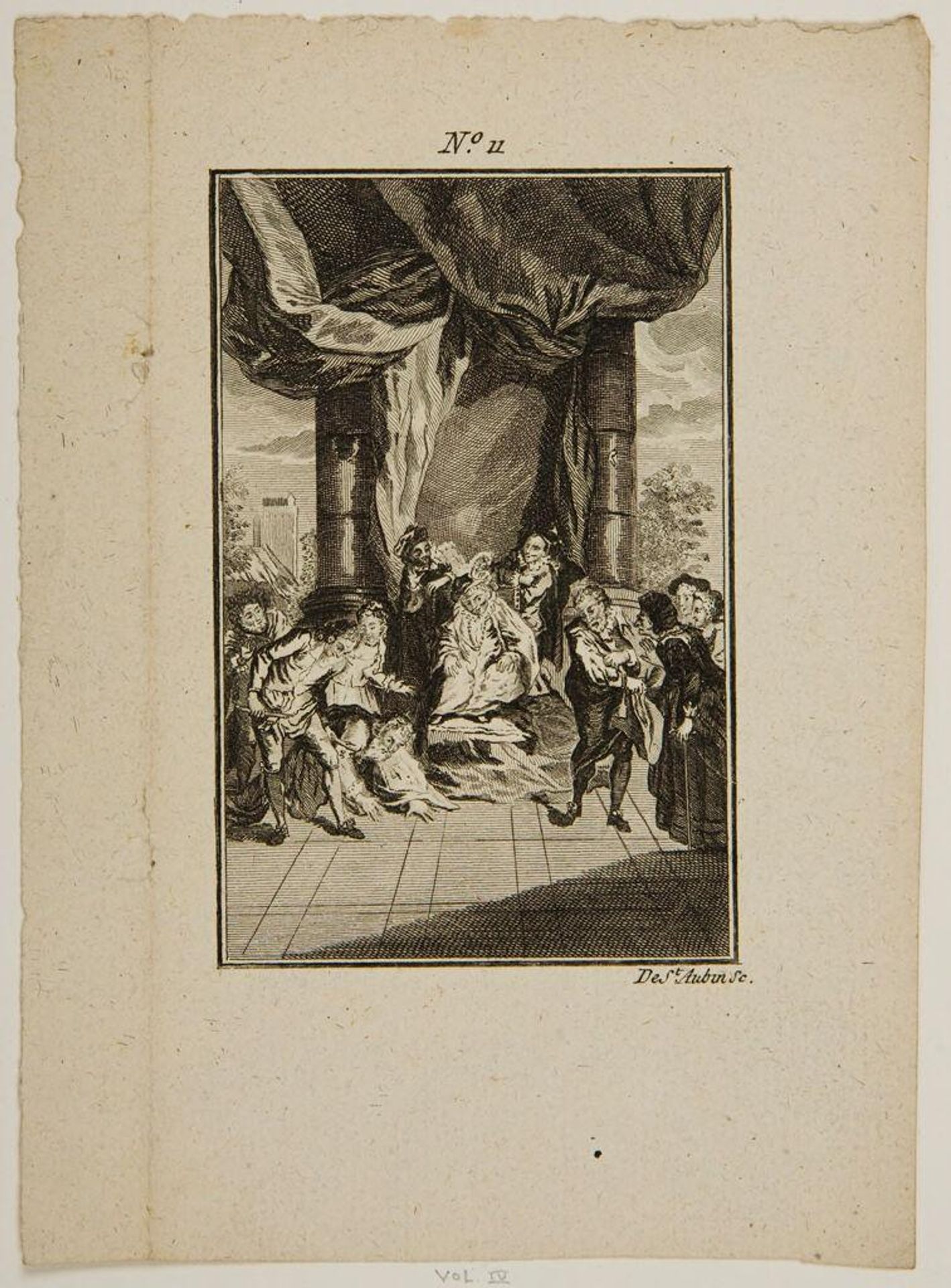 Sancho judges in the Island of Barataria by Augustin de Saint-Aubin