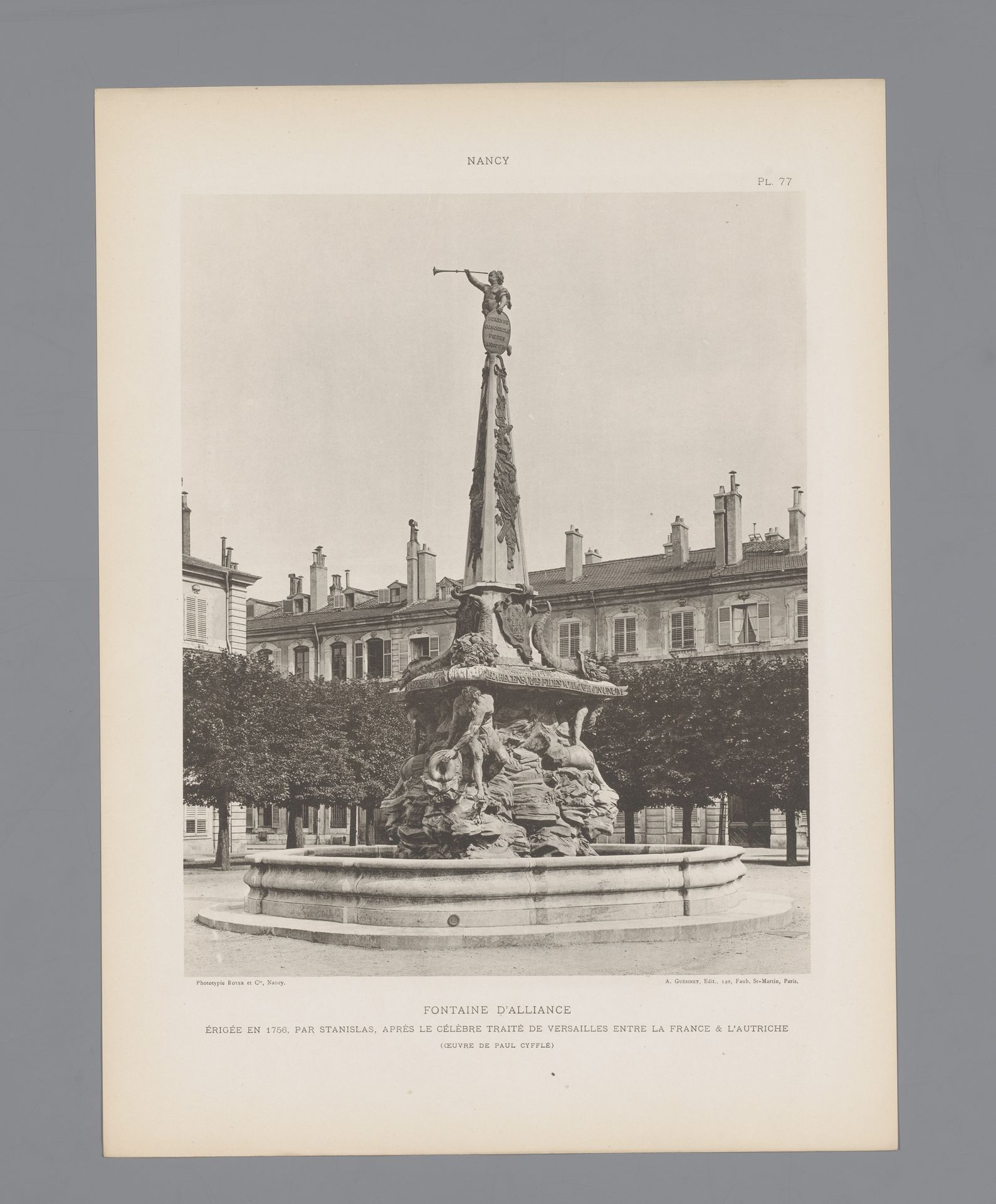 Fontein van Paul-Louis Cyfflé op Place d'Alliance te Nancy by Anonymous