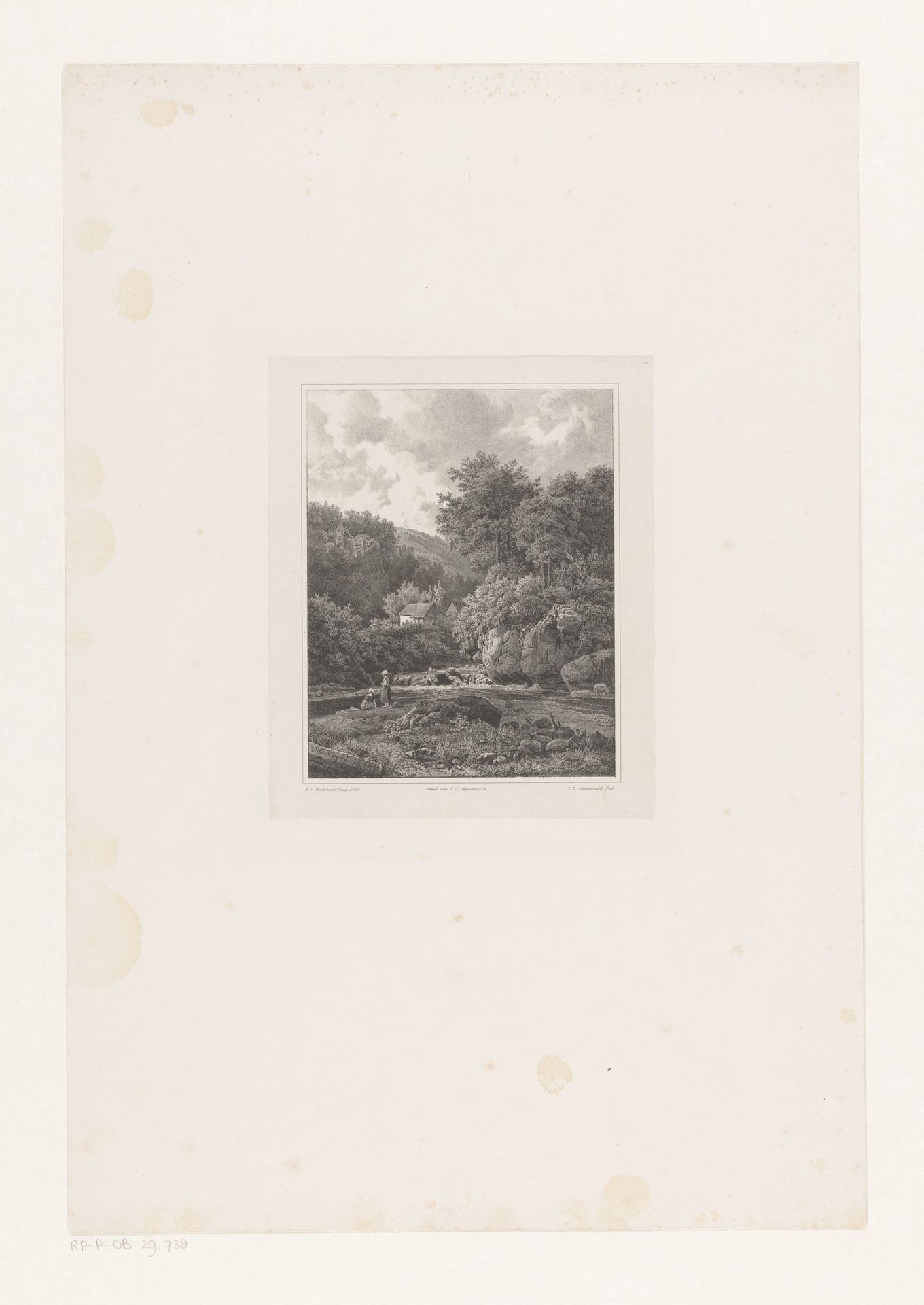 Twee meisjes bij rivier by Jan Dam Steuerwald