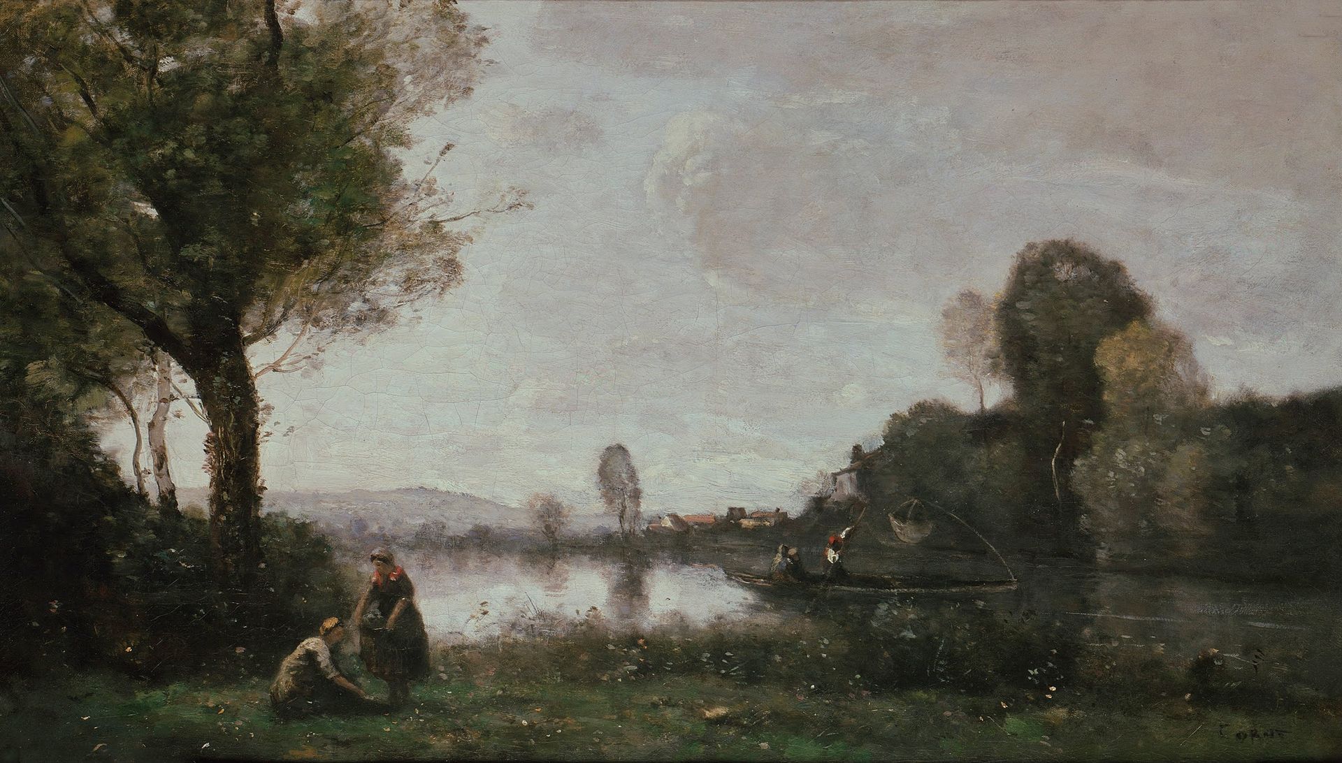 Seine Landscape near Chatou by Camille Corot