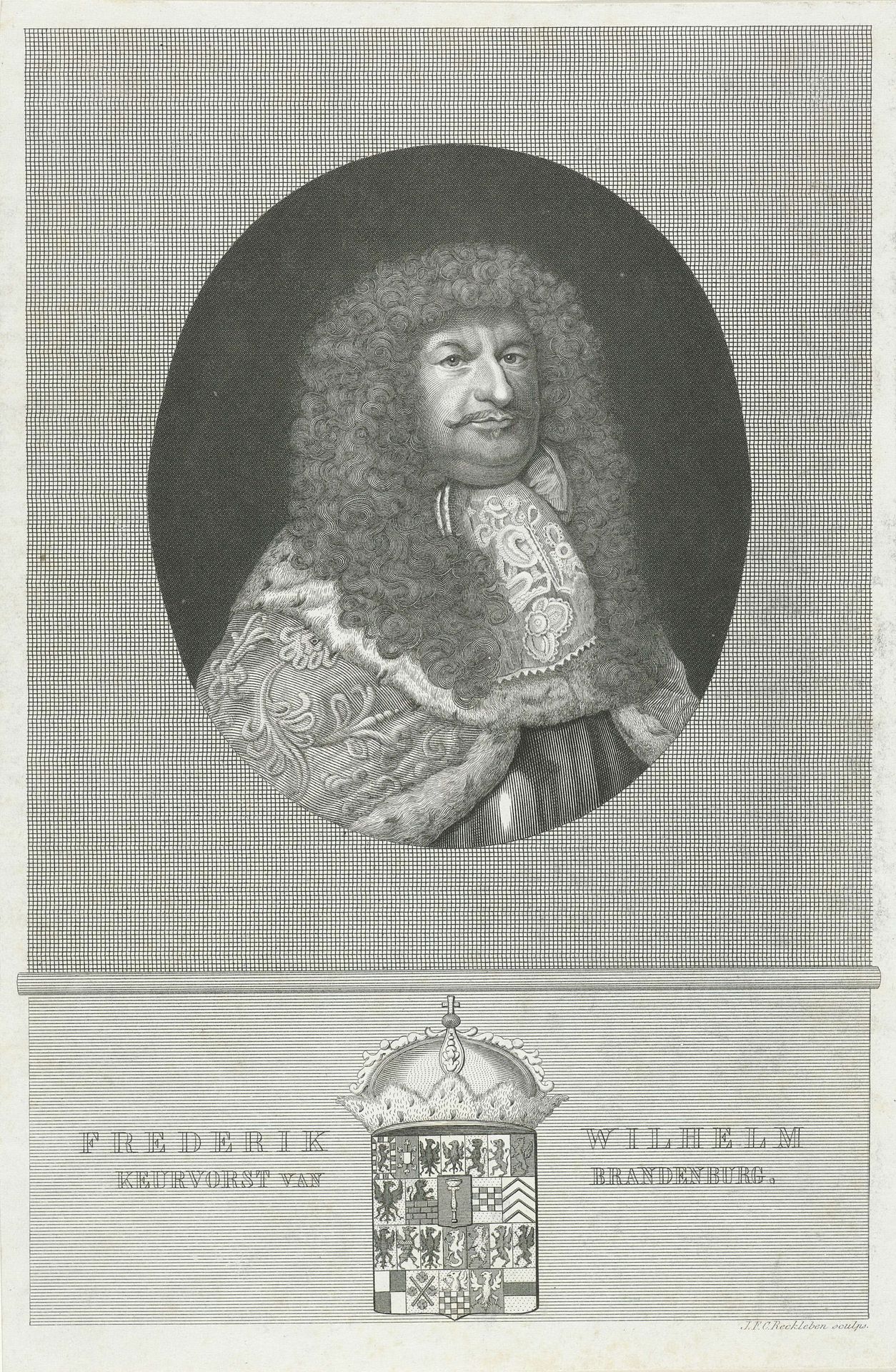Portret van Frederik Willem, keurvorst van Brandenburg by Jan Frederik Christiaan Reckleben