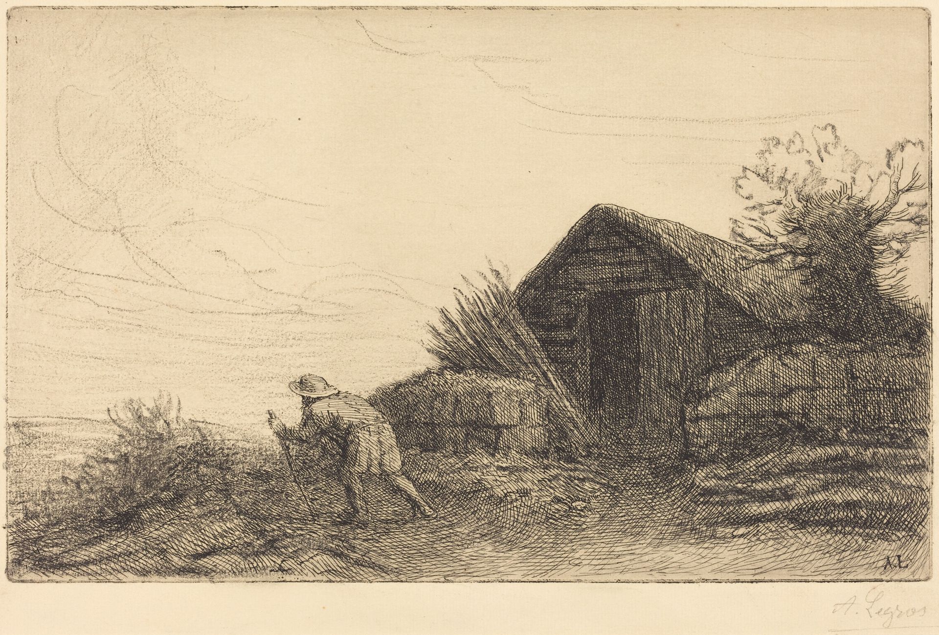 Along the Top of the Hill (Sur le haut de la colline) by Alphonse Legros