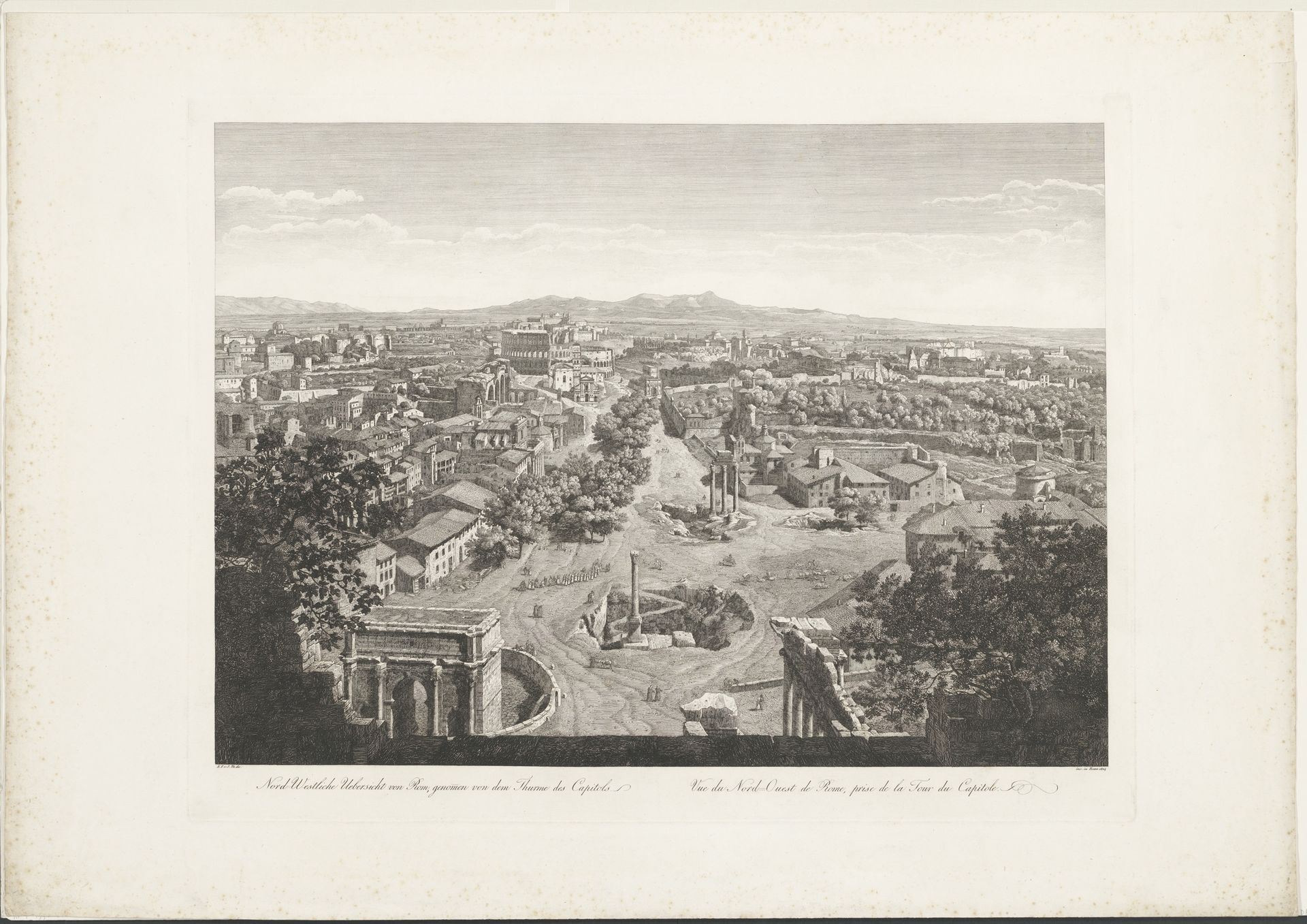Gezicht op het Forum Romanum te Rome, 1824 by Ernst Fries
