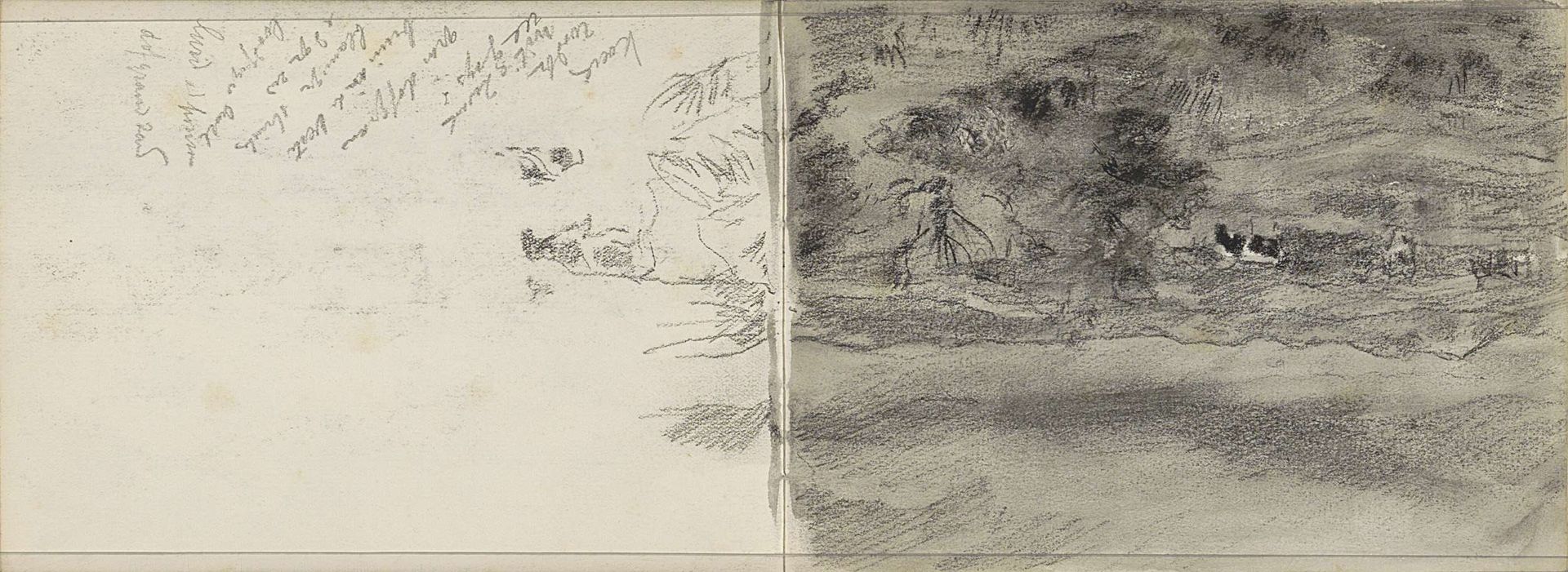 Duinlandschap met koeien en een ree by Johan Antonie de Jonge