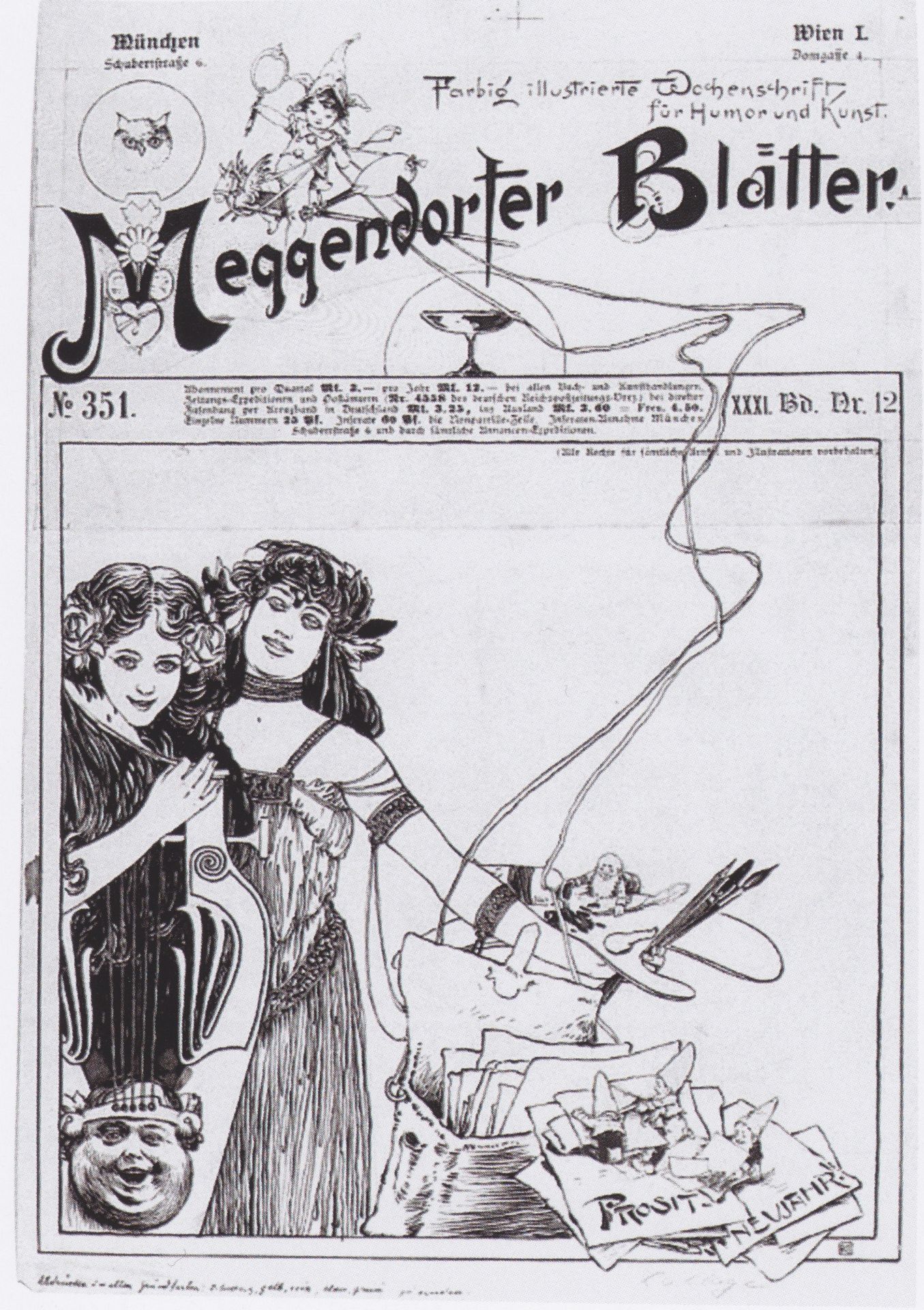 Cover design for Meggendorfer leaves by Koloman Moser