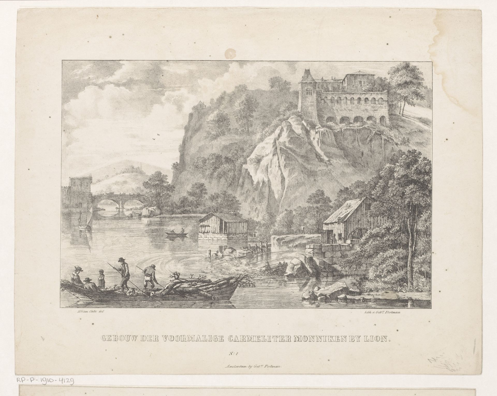 Gezicht op karmelietenklooster nabij Lyon by Hendrik Gerrit ten Cate