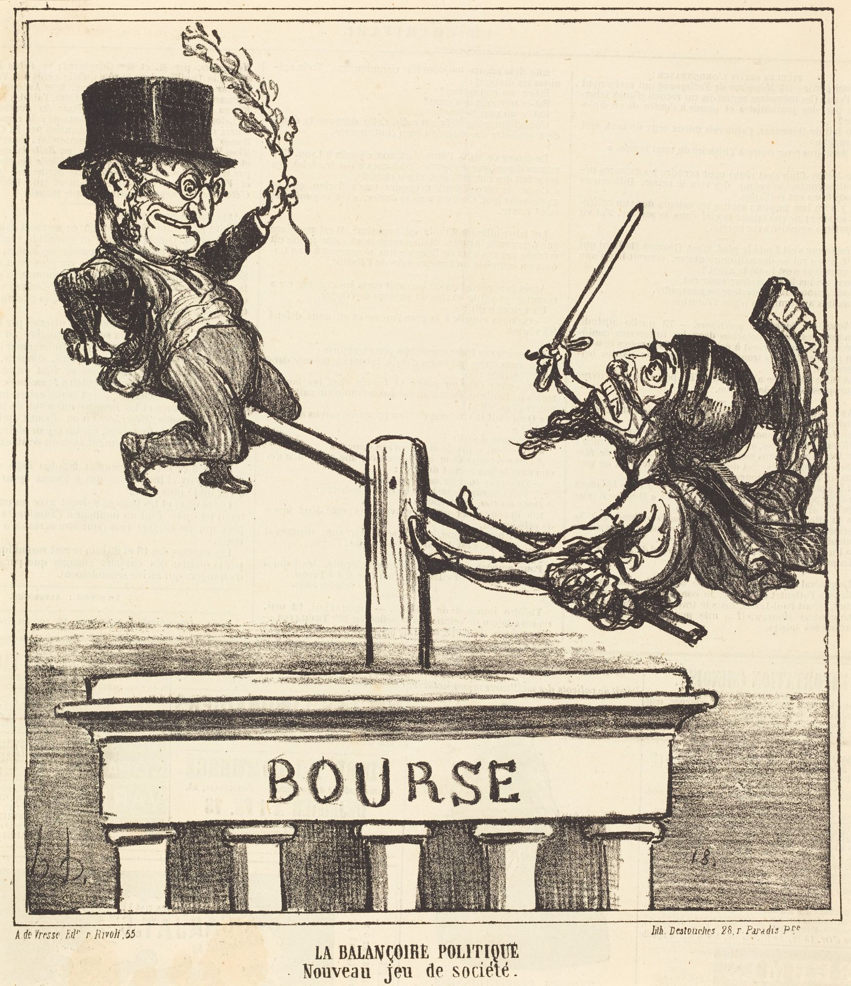 La Balançoire politique... by Honoré Daumier