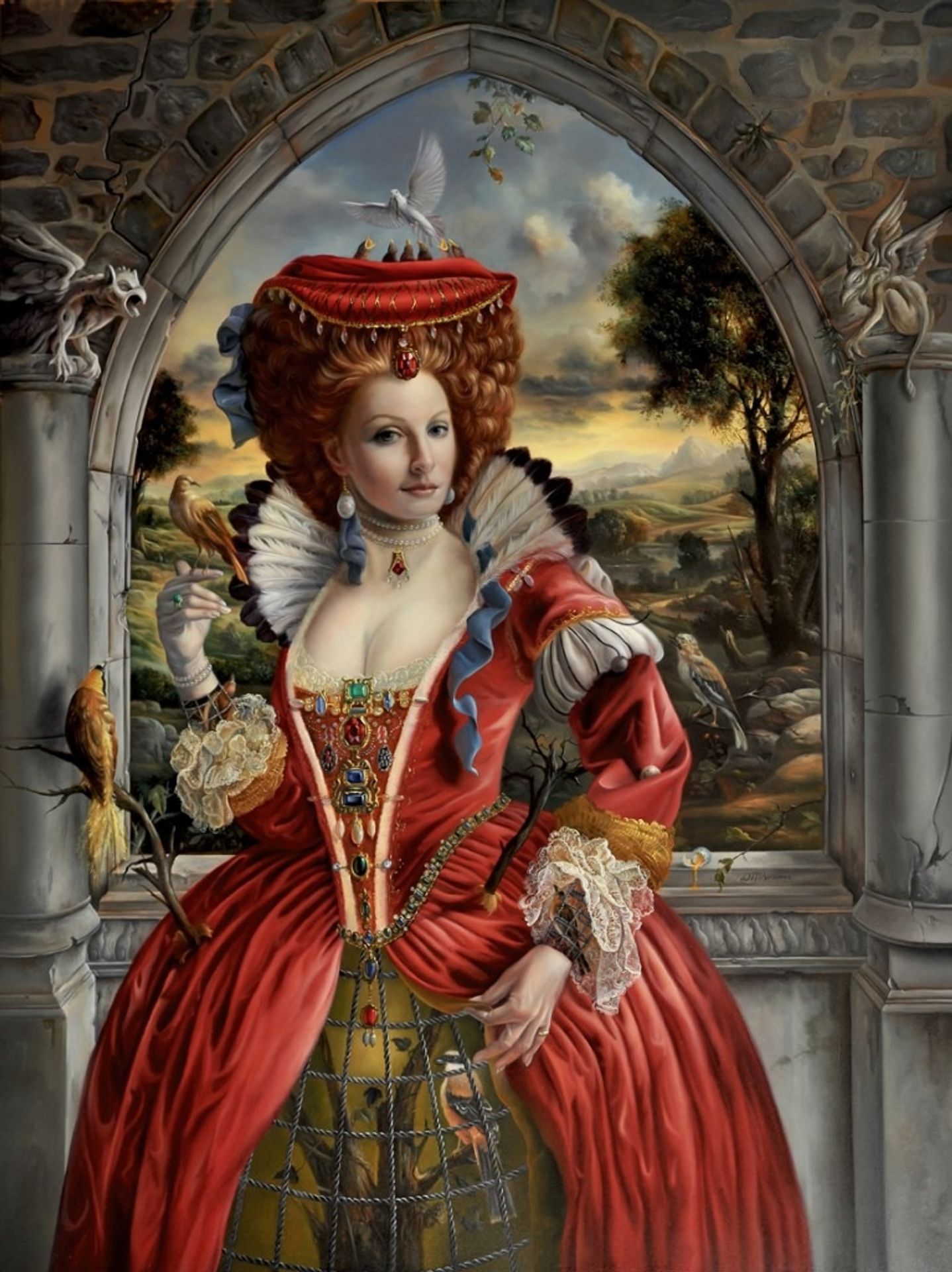 The Birdkeeper in the Red Dress by David Michael Bowers