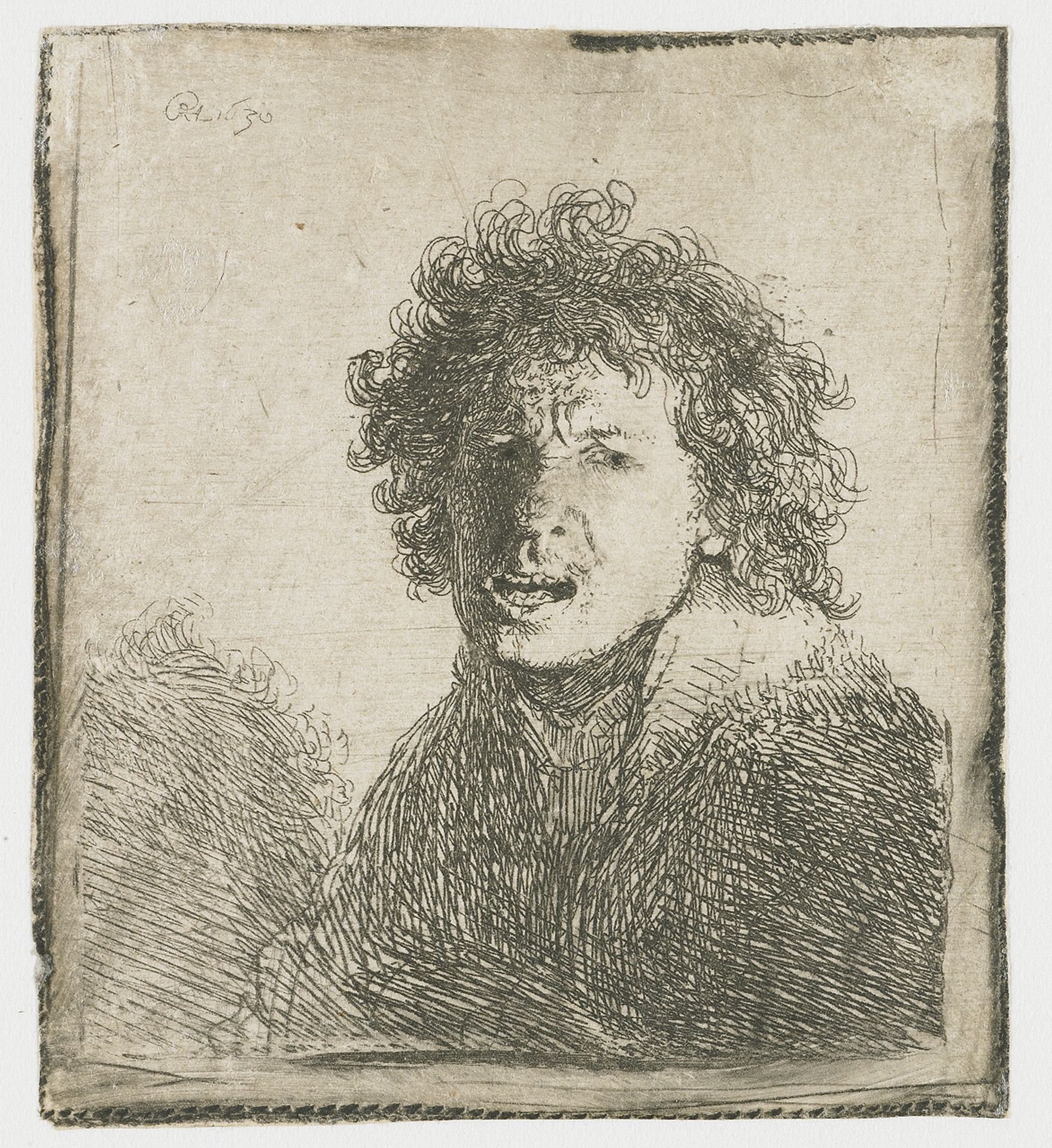 Self-portrait open mouthed by Rembrandt van Rijn