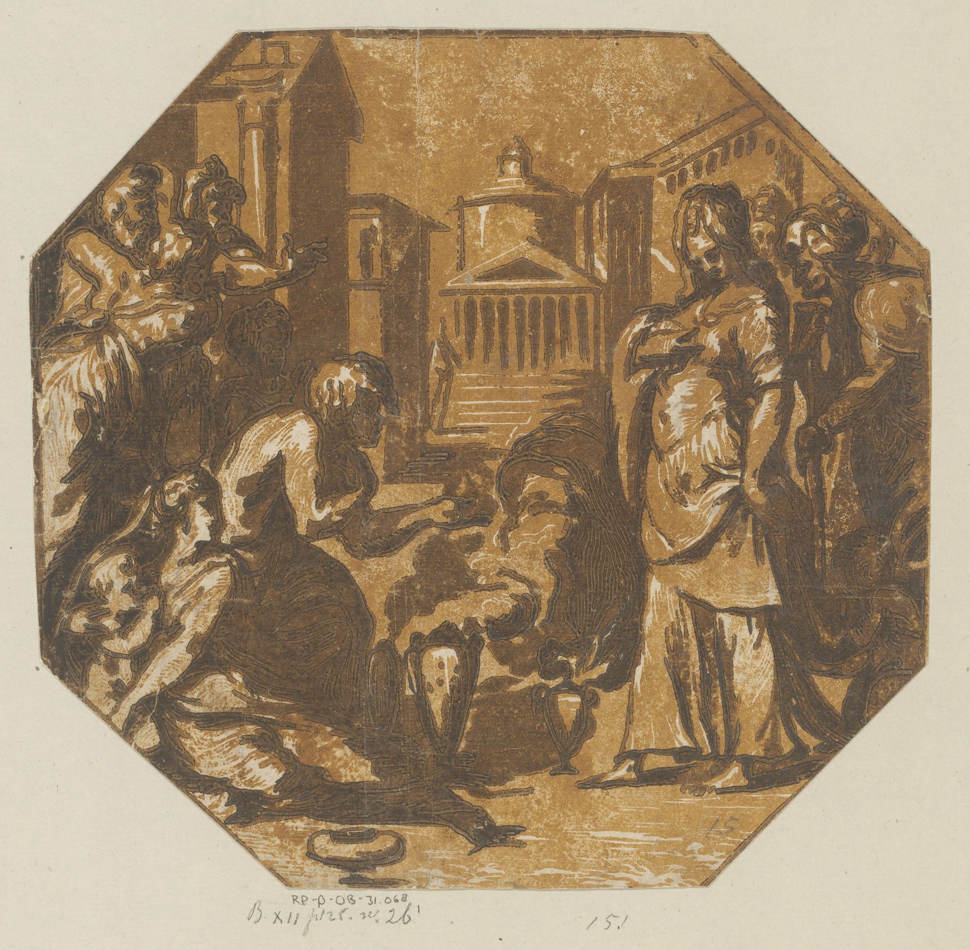 Psyche als godin aanbeden door het volk by Antonio da Trento