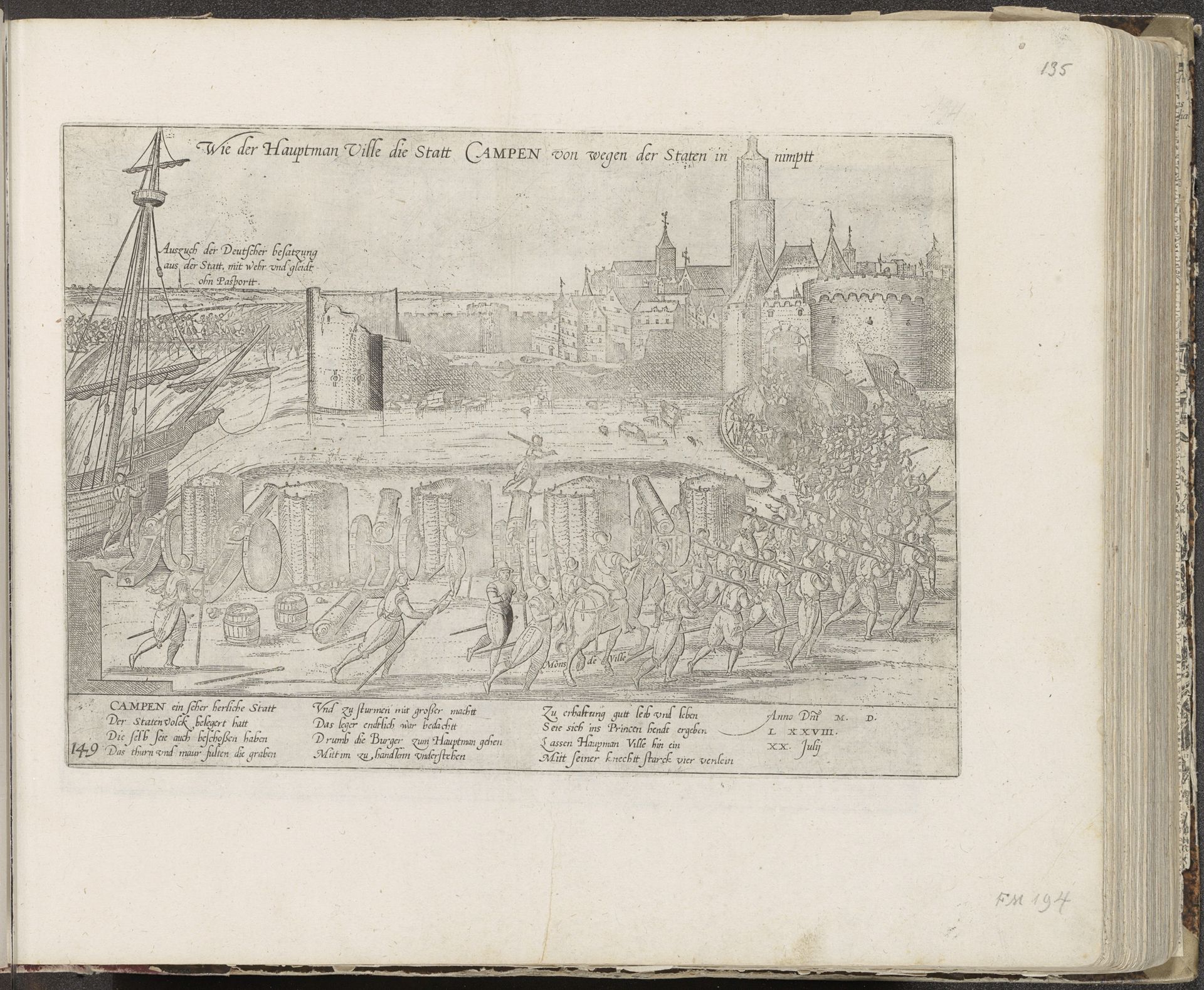 Verovering van Kampen, 1578 by Frans Hogenberg