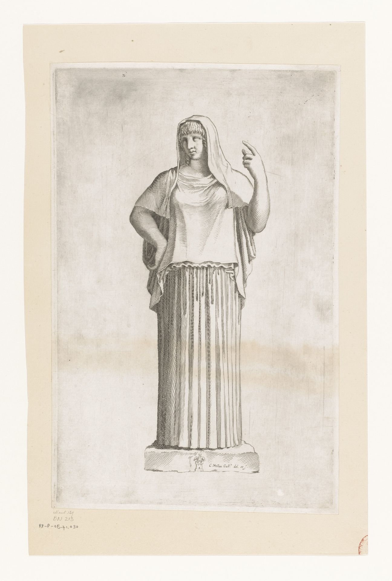 Standbeeld van een Vestaalse maagd by Claude Mellan