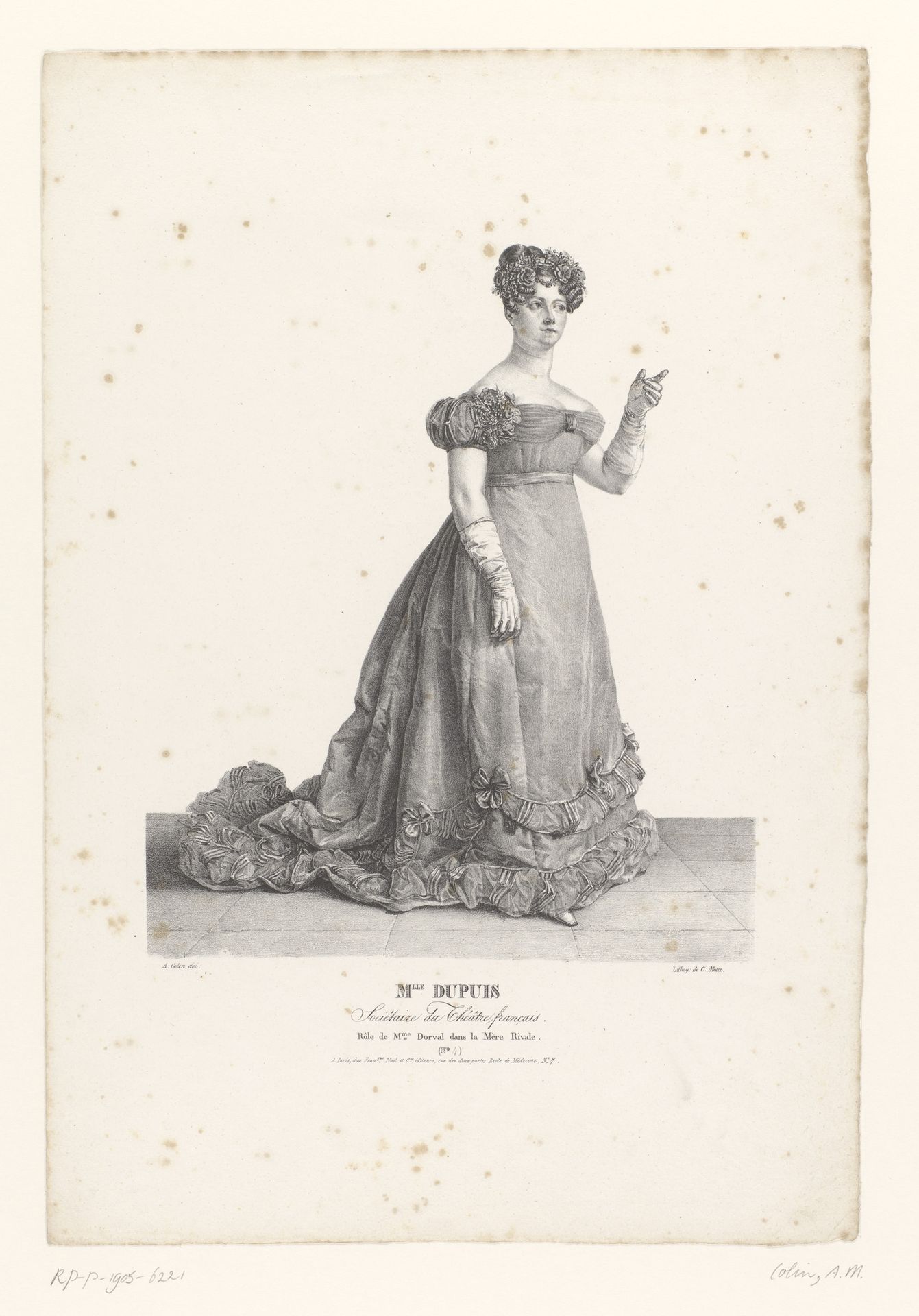 Portret van Rose Dupuis als Madame Dorval in La Mère Rivale by Alexandre-Marie Colin