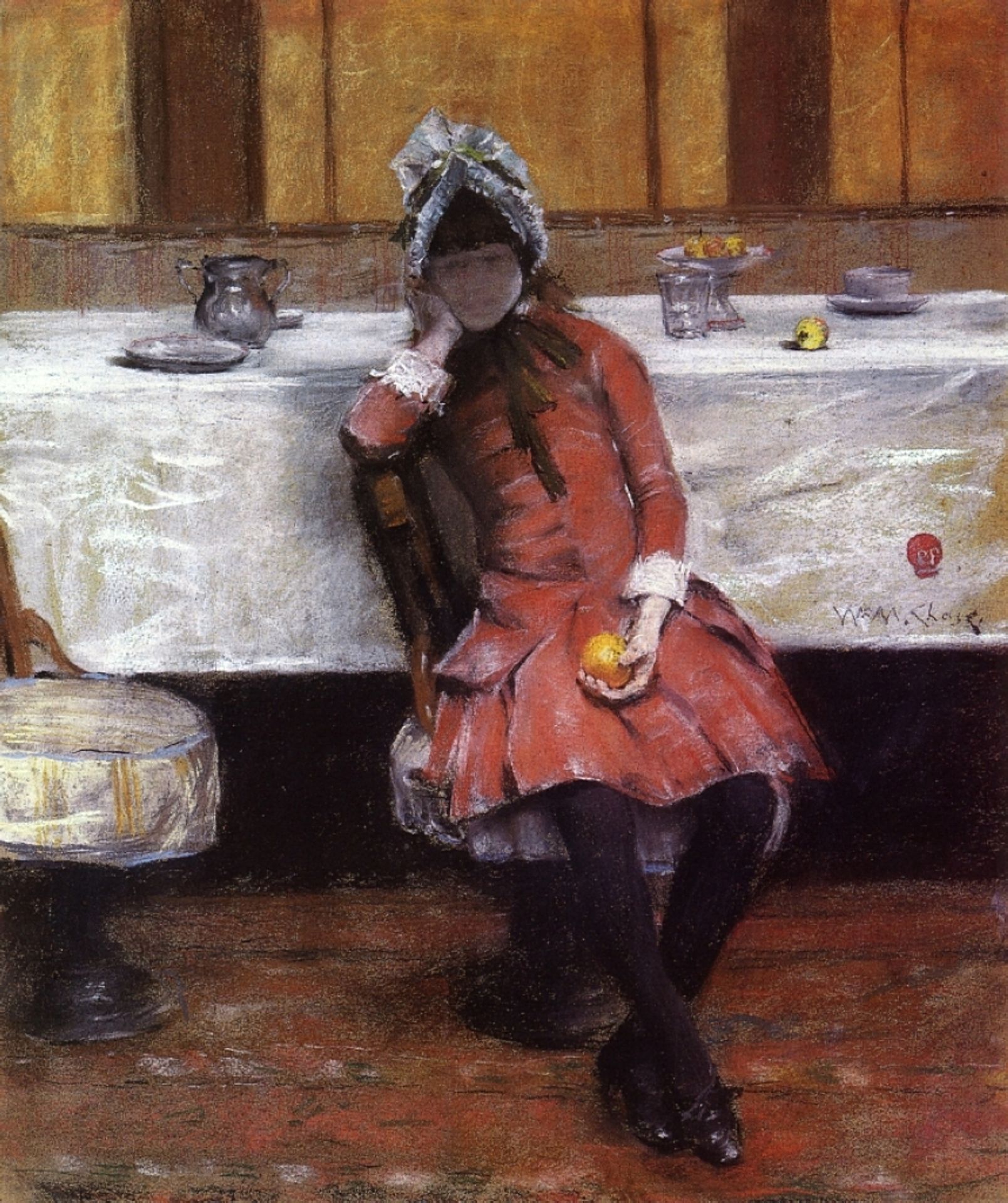 Sketch on a Young Girl on Ocean Steamer by William Merritt Chase