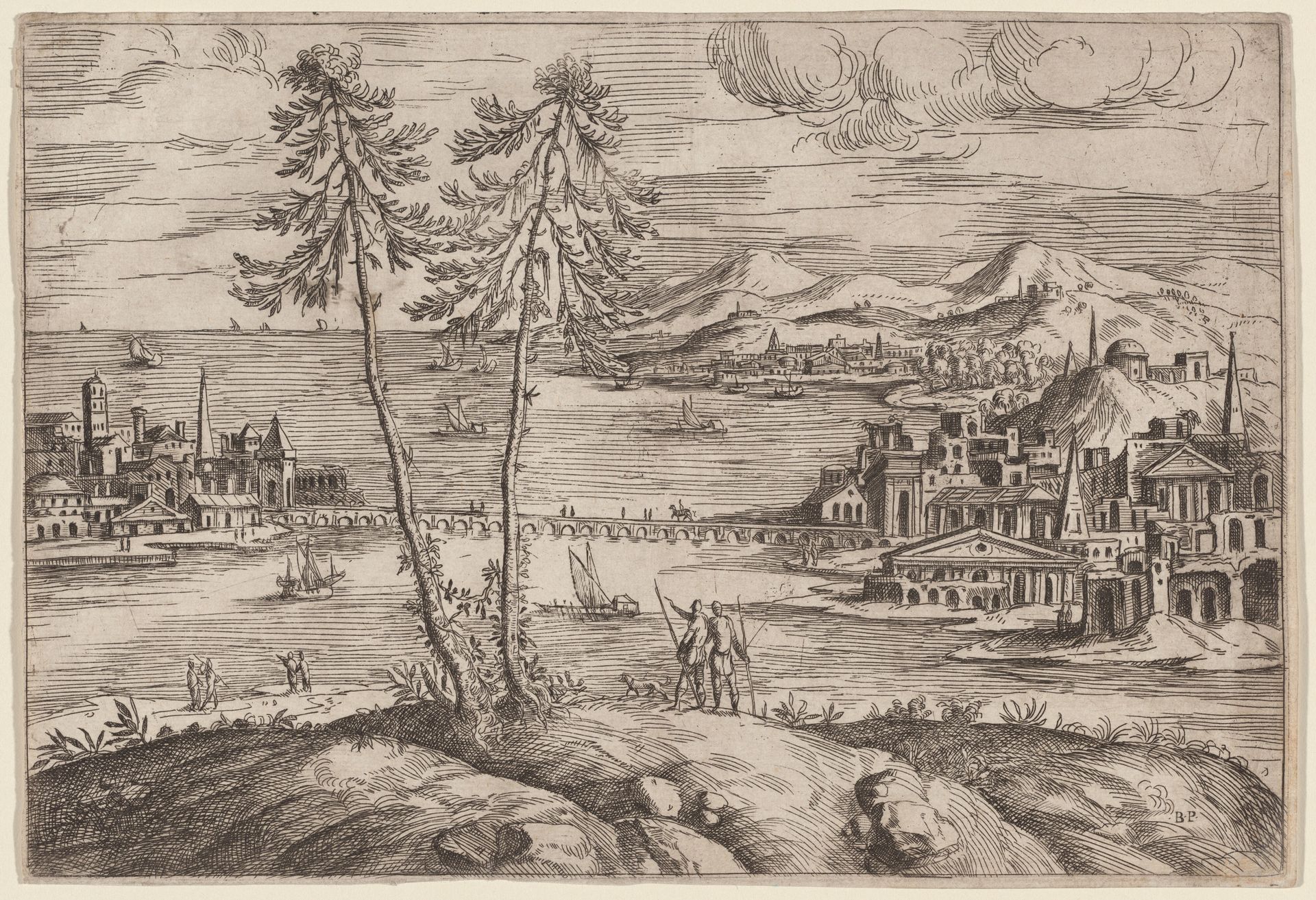 Landscape with Two Trees by Giovanni Battista Pittoni