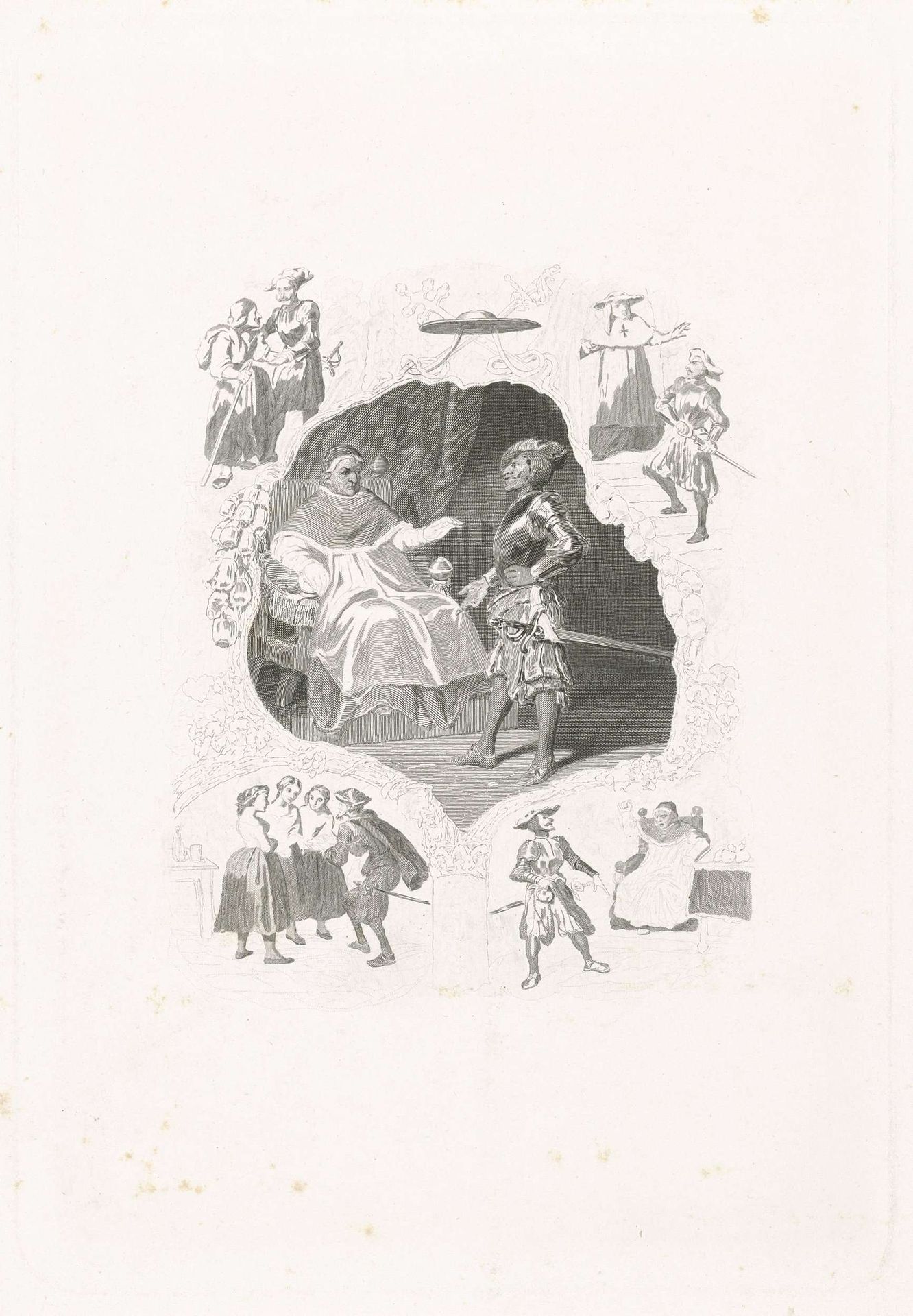 Man in harnas voor een paus by Johannes de Mare