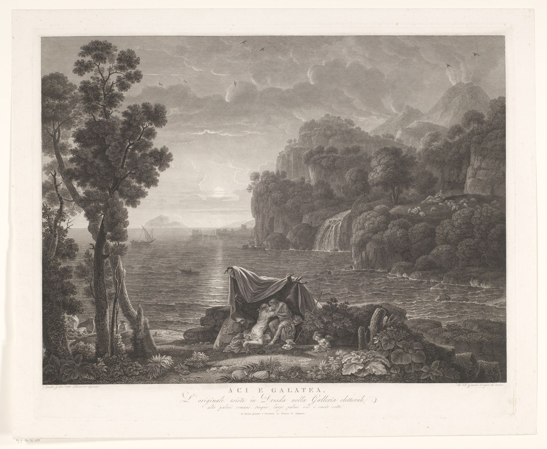 Landschap met Acis en Galathea by Friedrich Wilhelm Gmelin
