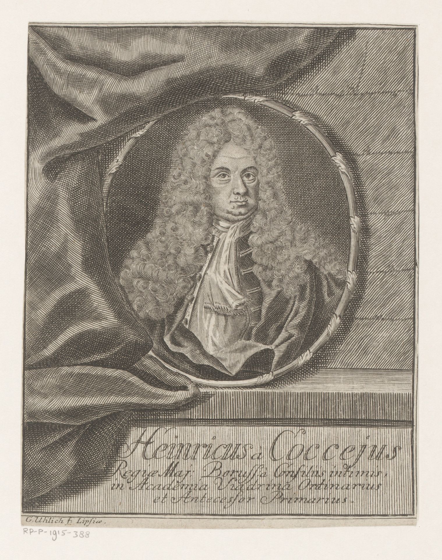 Portret van Heinrich Cocceji by Gabriel Uhlich