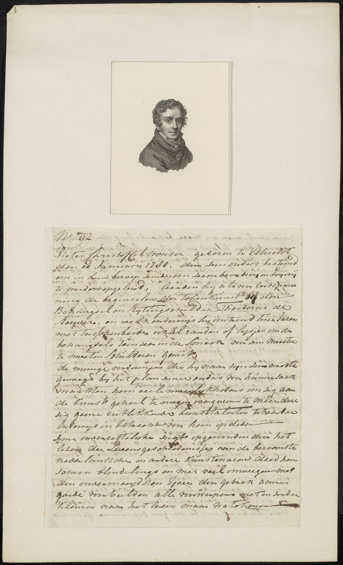 Hanschrift betreffende Pieter Christoffel Wonder by Pieter Christoffel Wonder