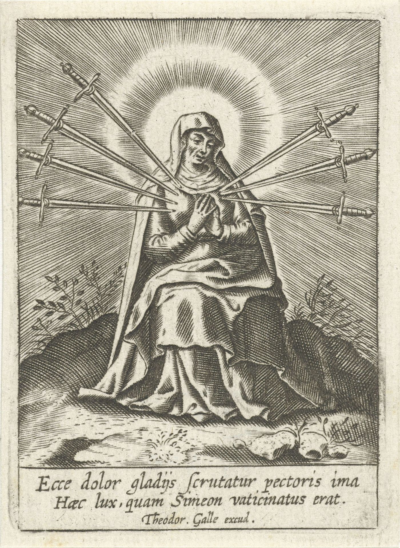 Mater Dolorosa, of Maria van de Zeven Smarten by Theodoor Galle