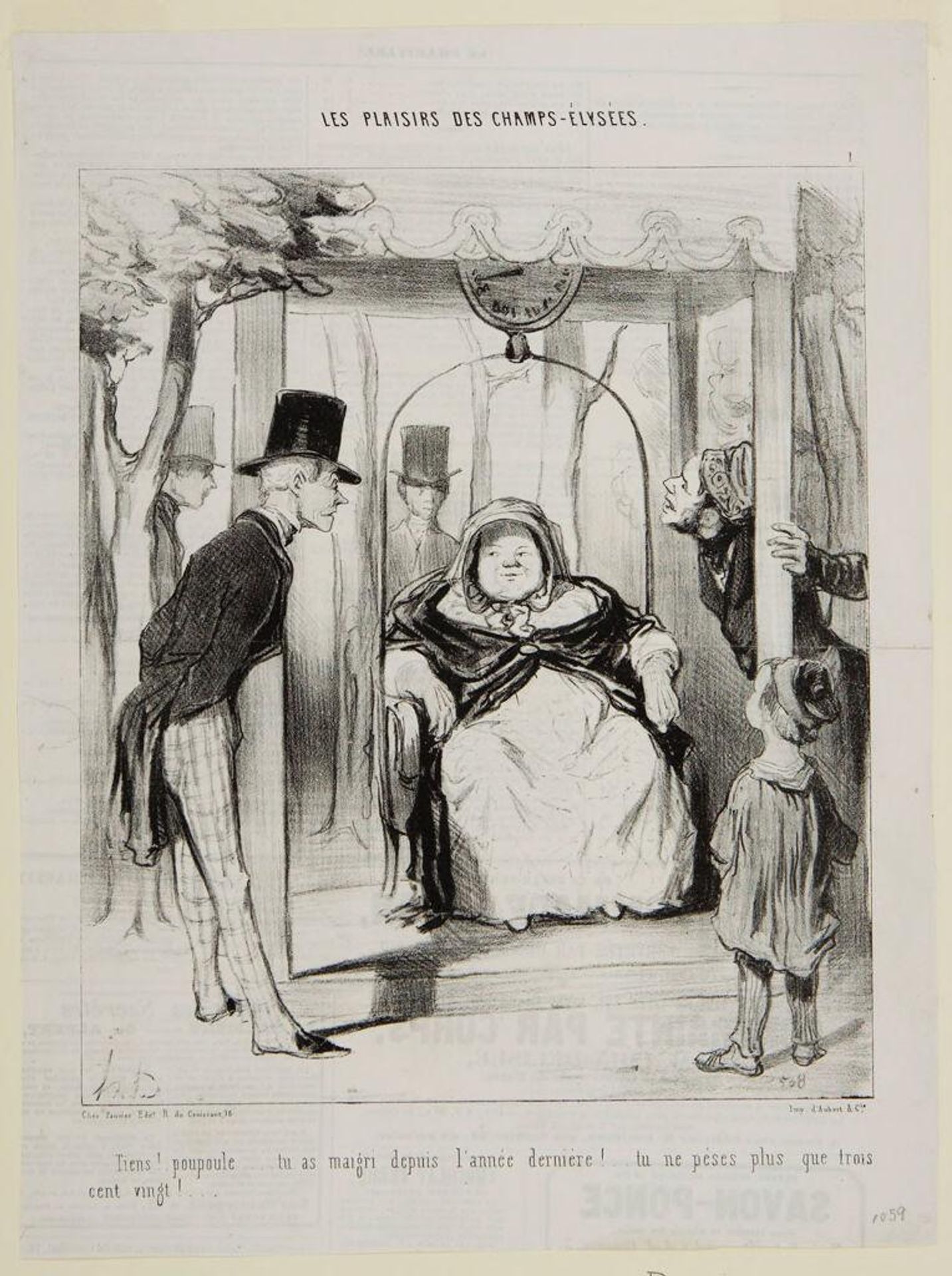 "Hey, little chicken, you've lost weight!" by Honoré Daumier
