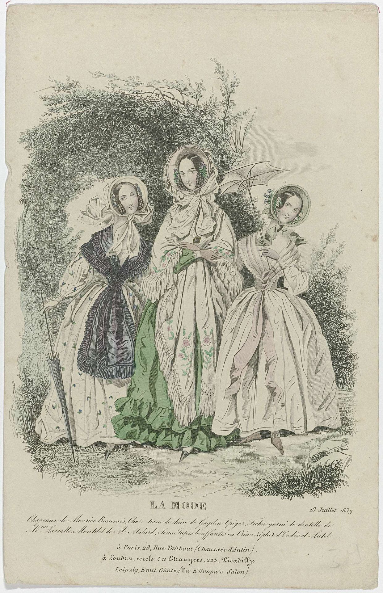 La Mode, 13 juillet 1839 : Chapeaux de Maurice Beauvais (...) by Anonymous