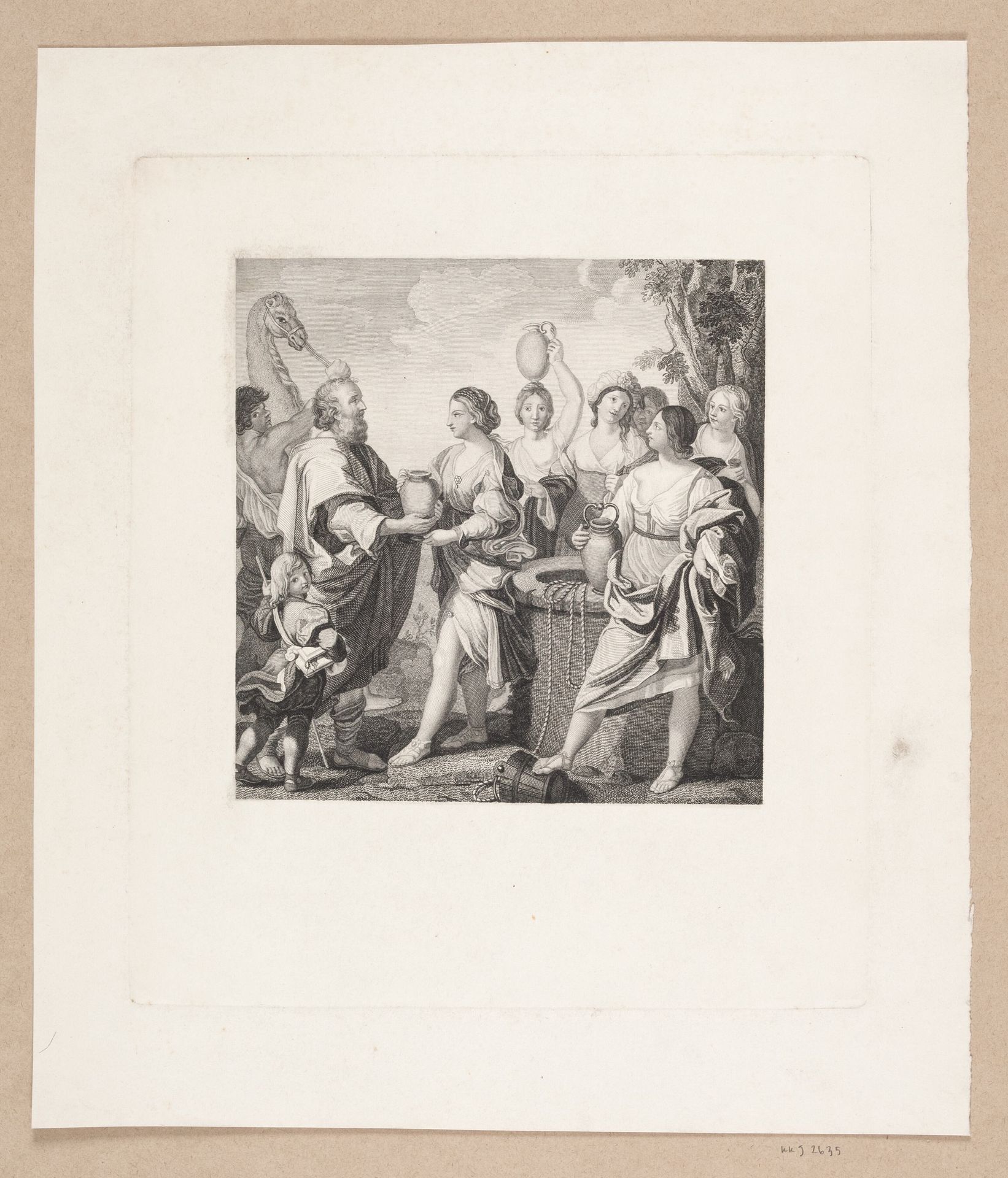 Elieser og Rebekka ved brønden by Edvard Sonne
