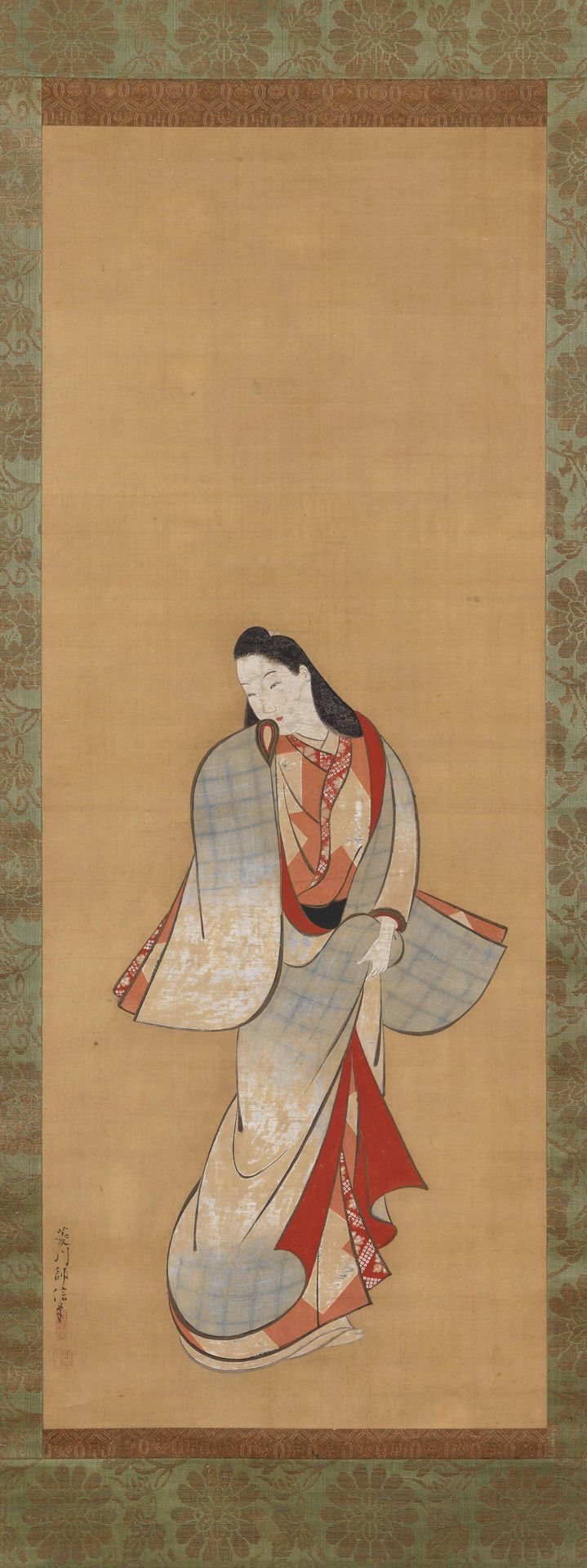 Standing Beauty by Hishikawa Moronobu 菱川師宣