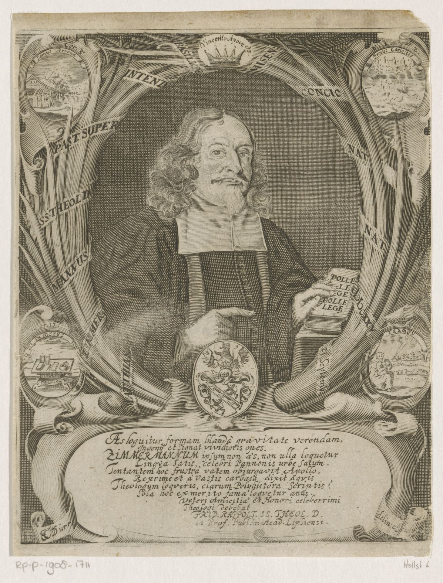 Portret van Matthias Zimmermann by Ernst Caspar Dürr