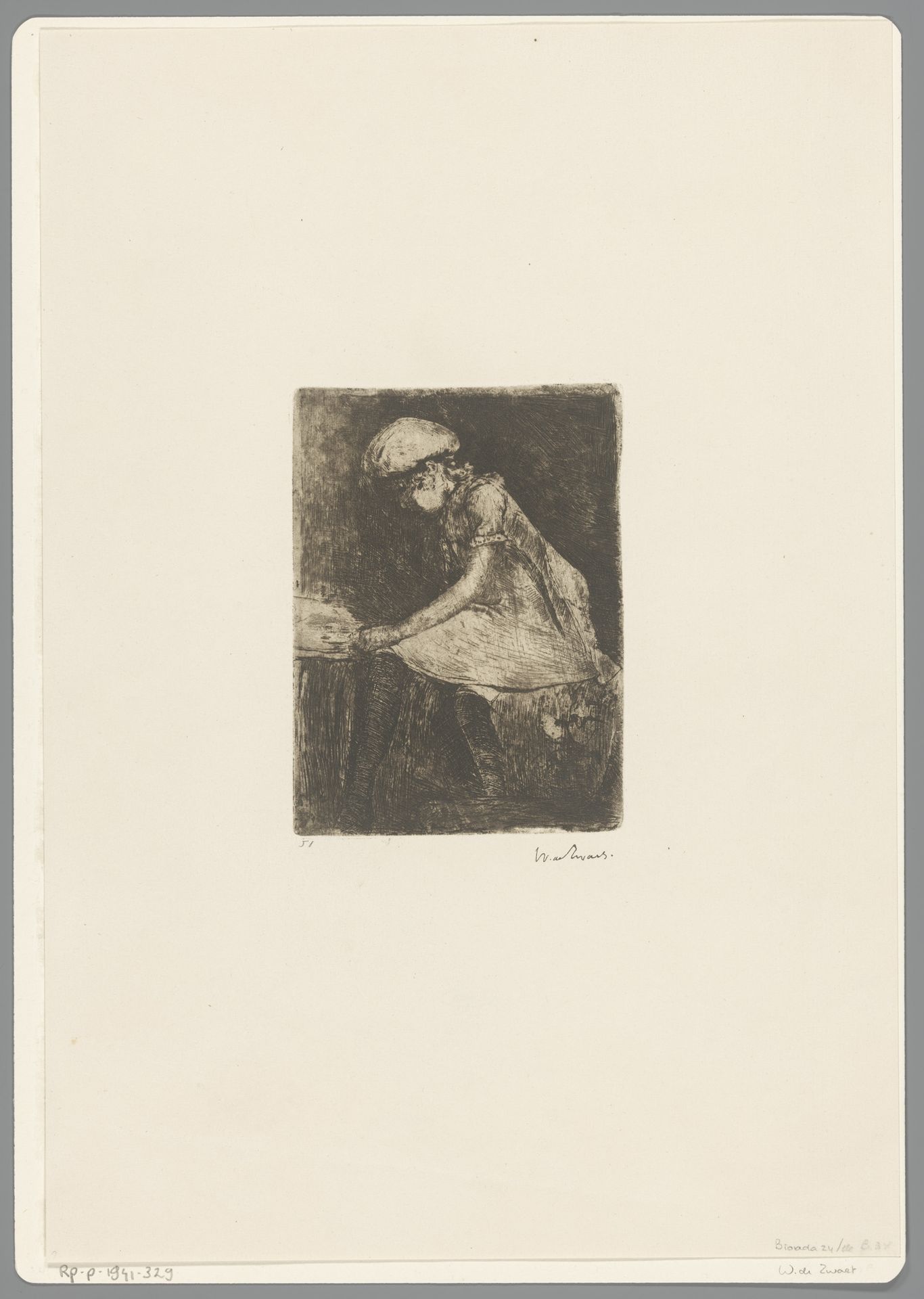 Lezend meisje (en profil) by Willem de Zwart