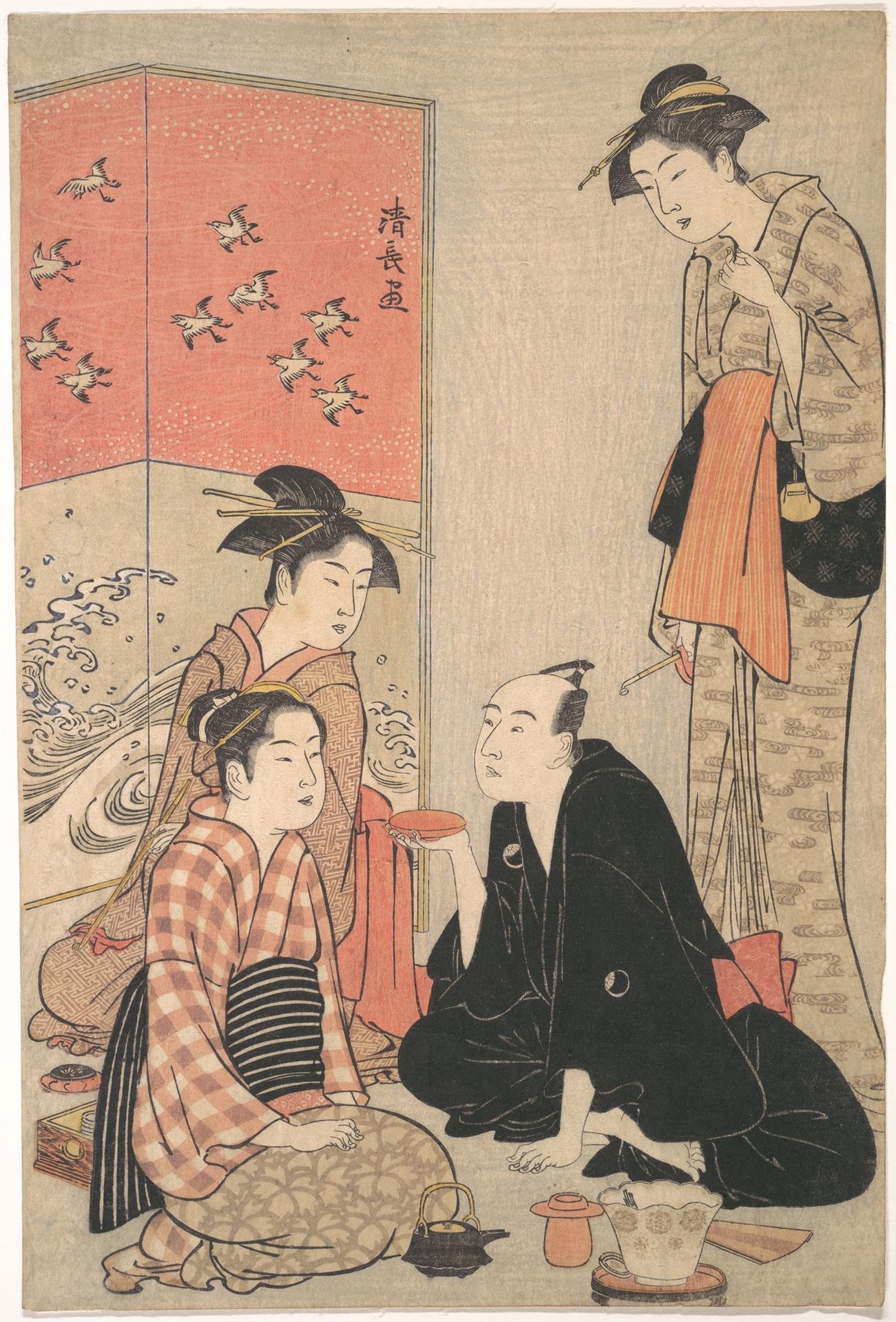 The Kabuki Actor Sawamura Sōjūrō III and Courtesans by Torii Kiyonaga